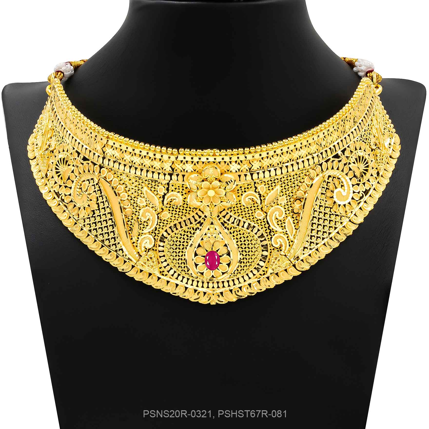 STONE NECKLACE LONG WITH GOLDEN STUD PSNS20R-0321, PSHST67R-081