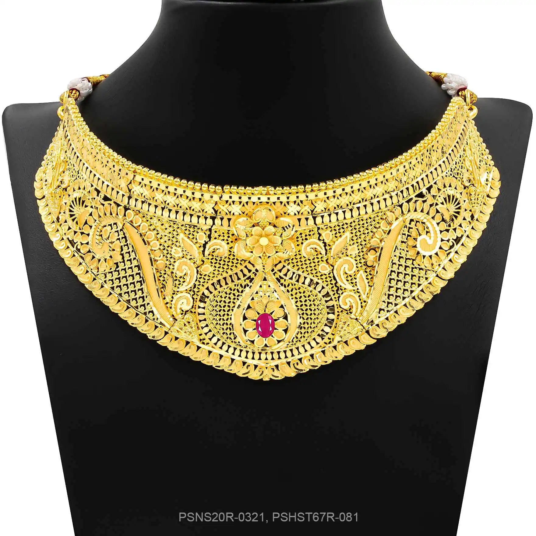 STONE NECKLACE LONG WITH GOLDEN STUD PSNS20R-0321, PSHST67R-081