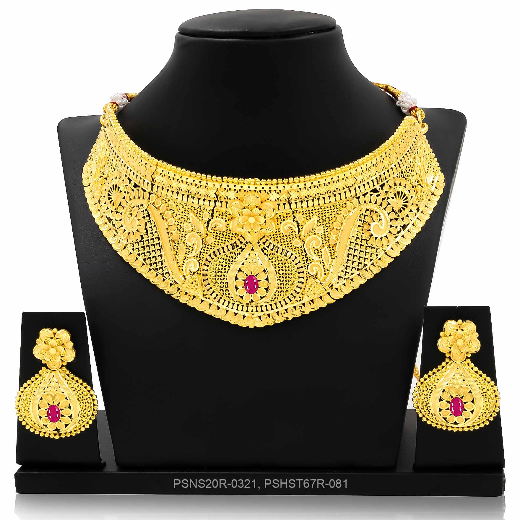 STONE NECKLACE LONG WITH GOLDEN STUD PSNS20R-0321, PSHST67R-081