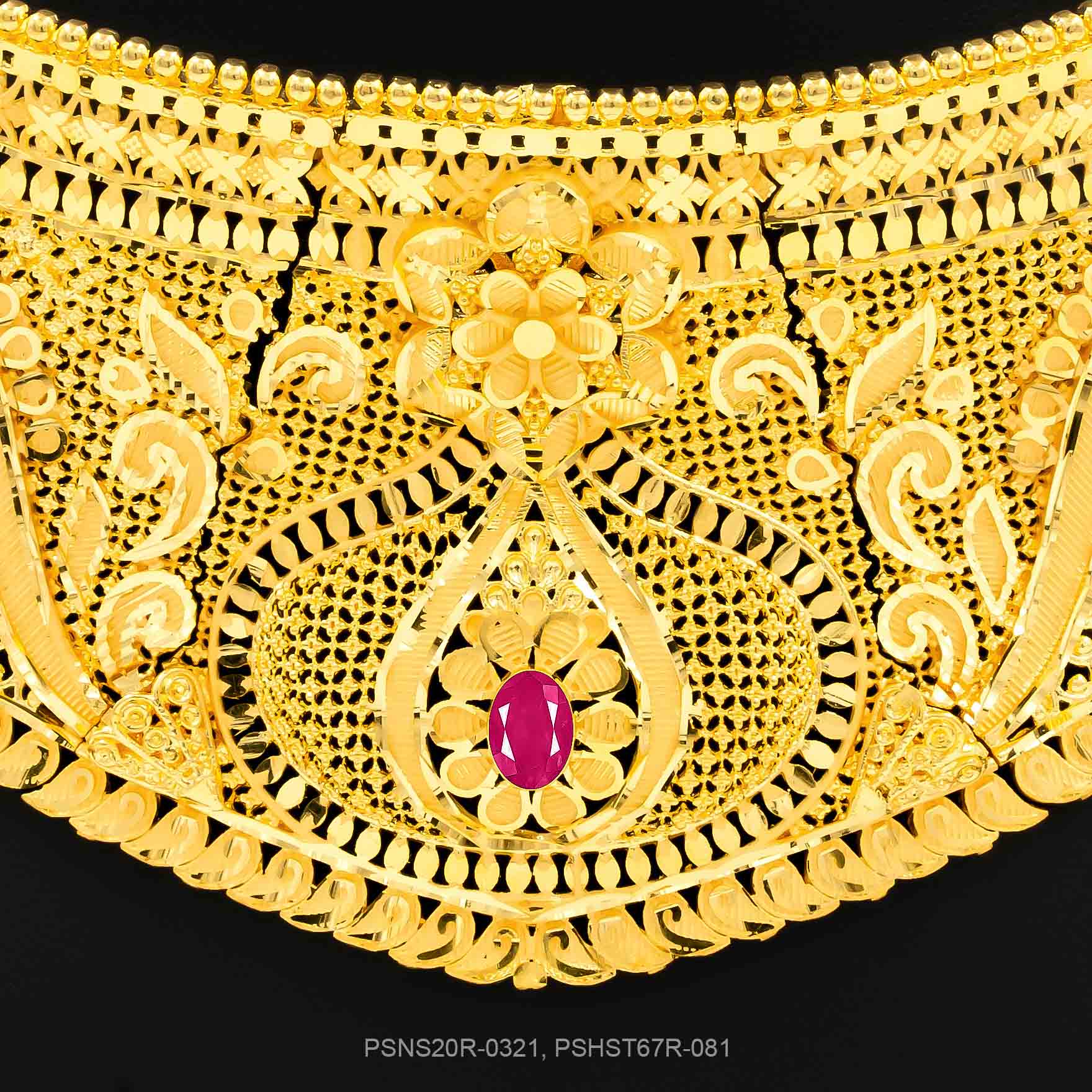 STONE NECKLACE LONG WITH GOLDEN STUD PSNS20R-0321, PSHST67R-081