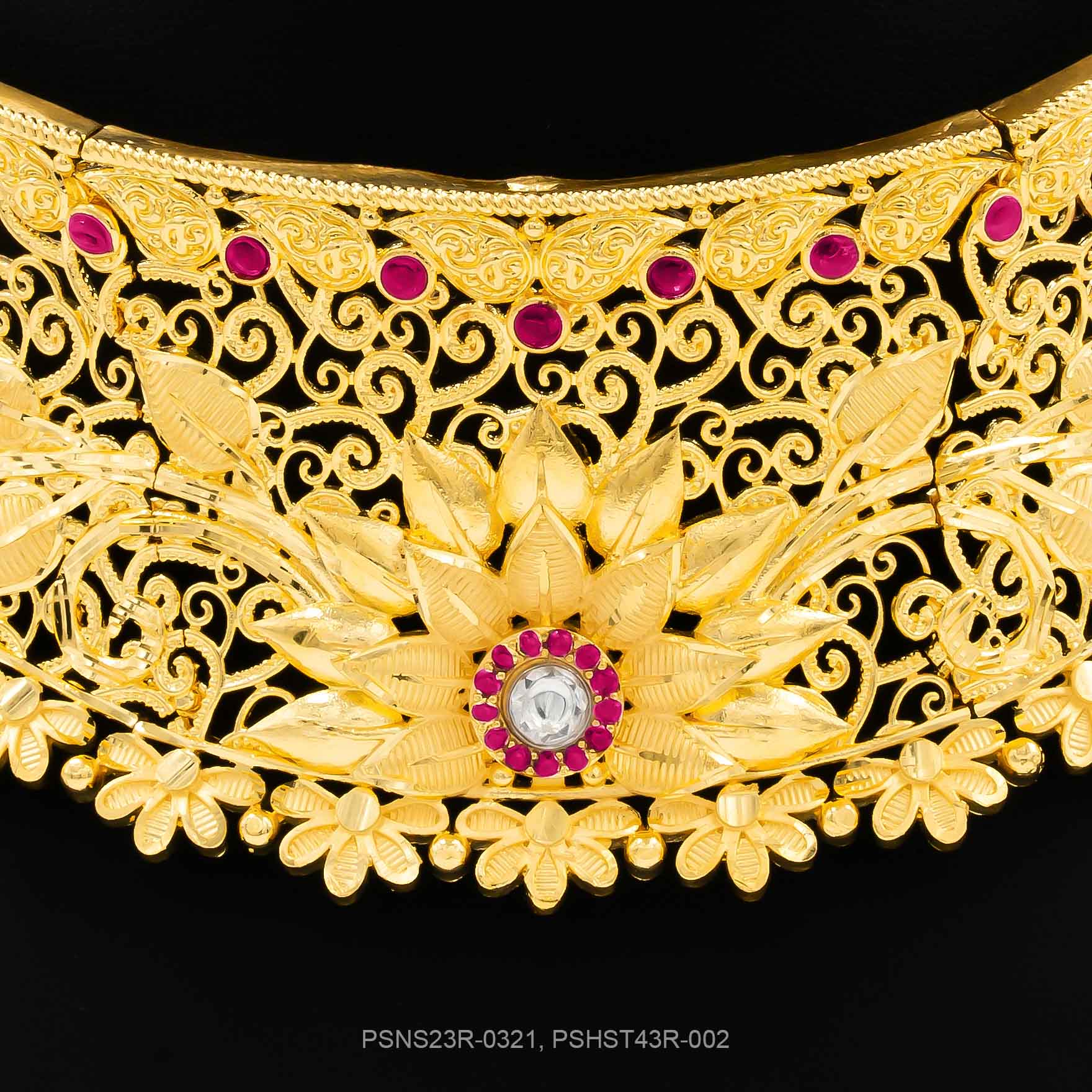 STONE NECKLACE LONG WITH GOLDEN STUD PSNS23R-0321,PSHST43R-002