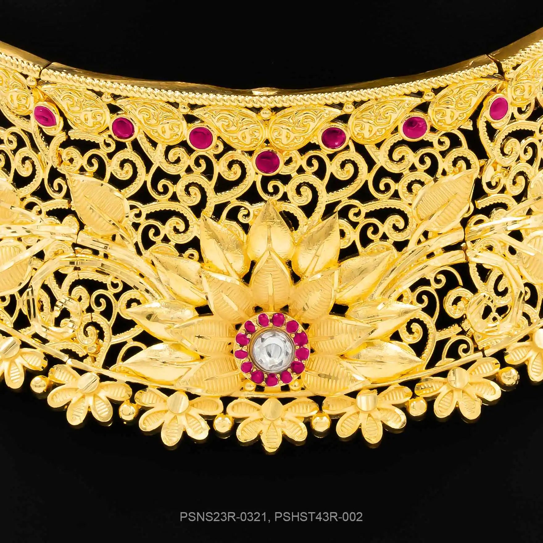 STONE NECKLACE LONG WITH GOLDEN STUD PSNS23R-0321,PSHST43R-002