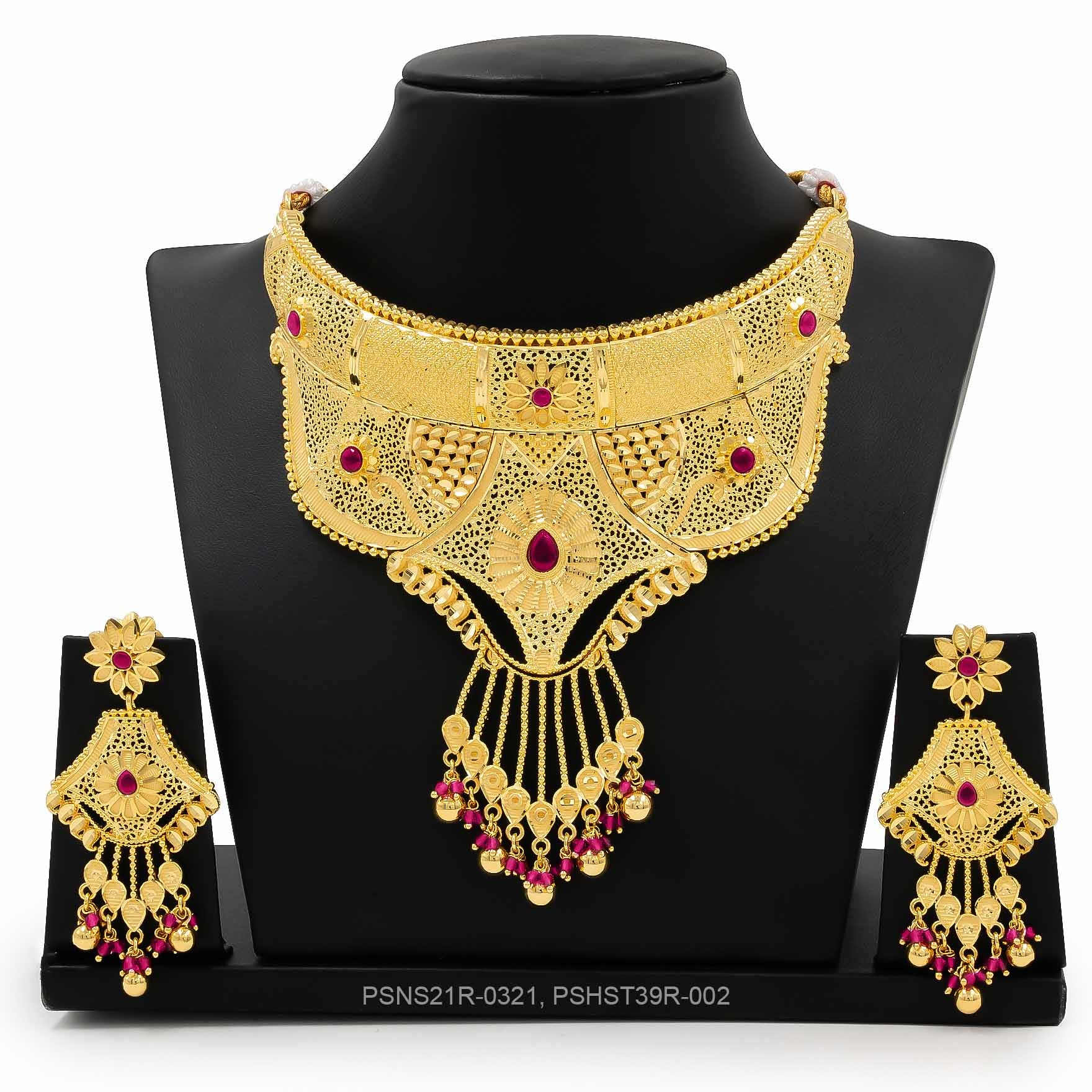 STONE NECKLACE LONG WITH GOLDEN STUD PSNS21R-0321,PSHST39R-002