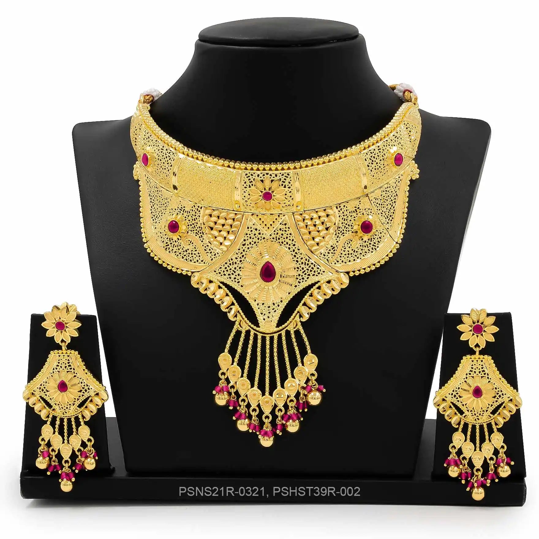STONE NECKLACE LONG WITH GOLDEN STUD PSNS21R-0321,PSHST39R-002