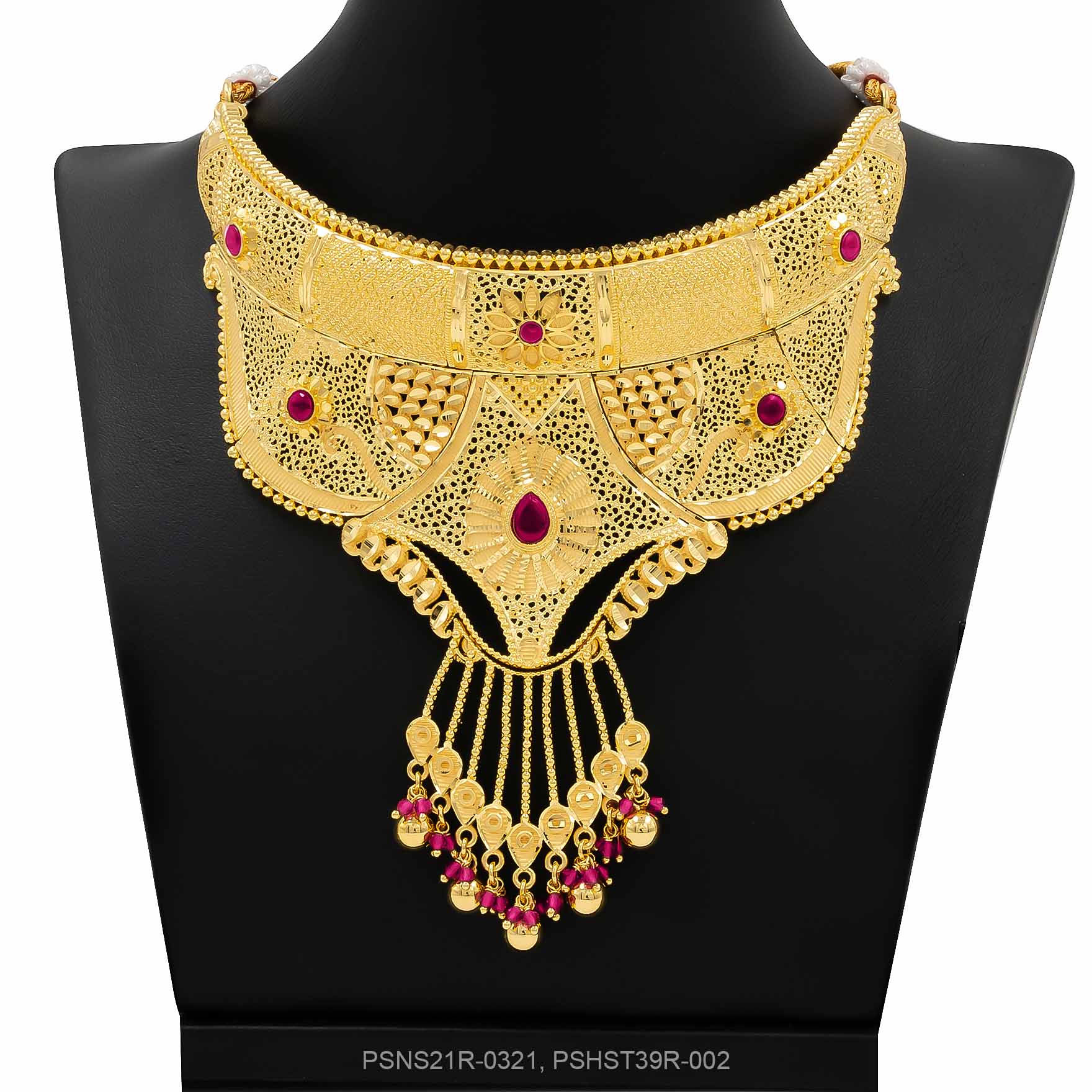 STONE NECKLACE LONG WITH GOLDEN STUD PSNS21R-0321,PSHST39R-002