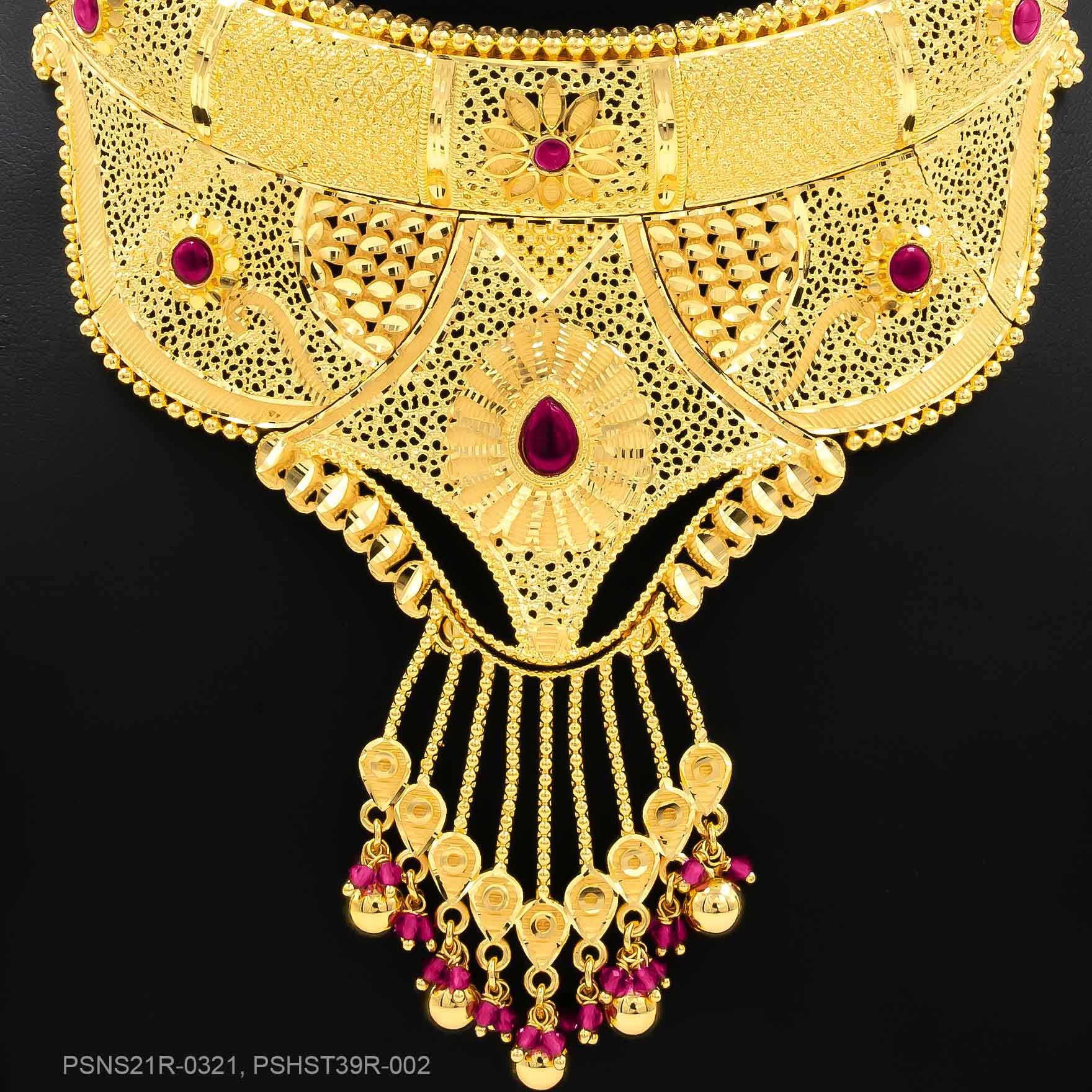 STONE NECKLACE LONG WITH GOLDEN STUD PSNS21R-0321,PSHST39R-002