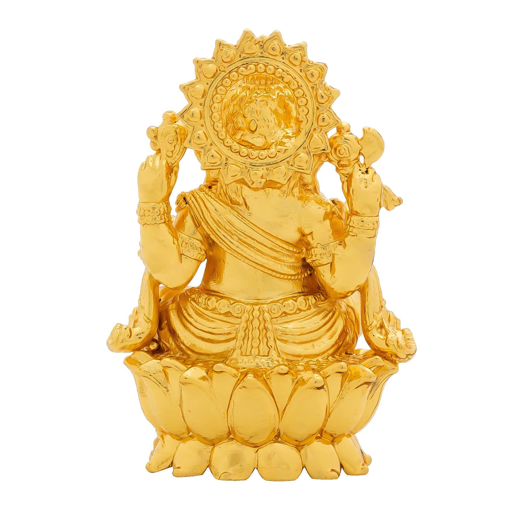Lord Ganesha Idol – Traditional Hindu Deity Sculpture – Ganapati Murti/Statue on Lotus – Home Temple & Puja Gift | PIDG238-082