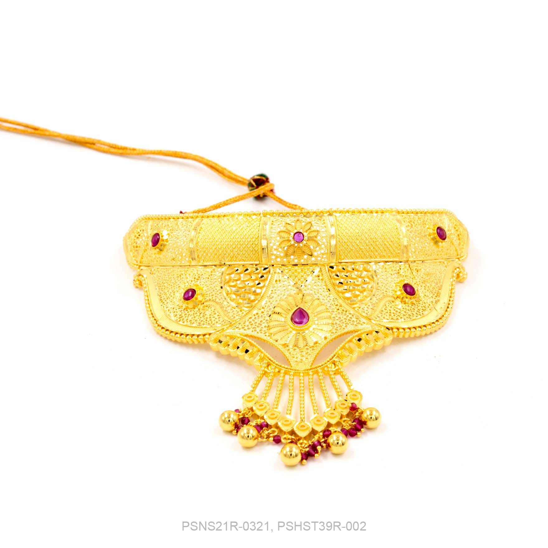 STONE NECKLACE LONG WITH GOLDEN STUD PSNS21R-0321,PSHST39R-002