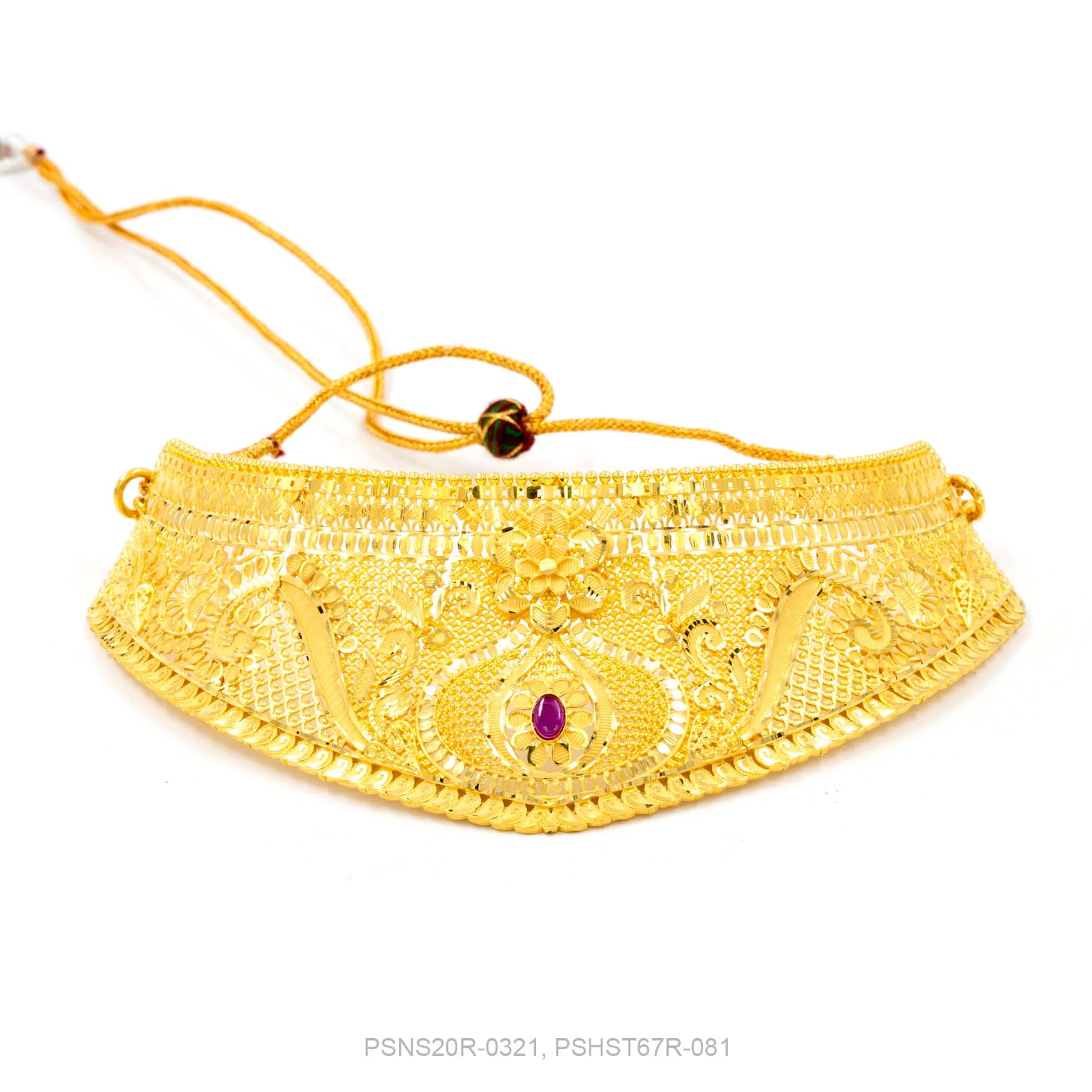 STONE NECKLACE LONG WITH GOLDEN STUD PSNS20R-0321, PSHST67R-081