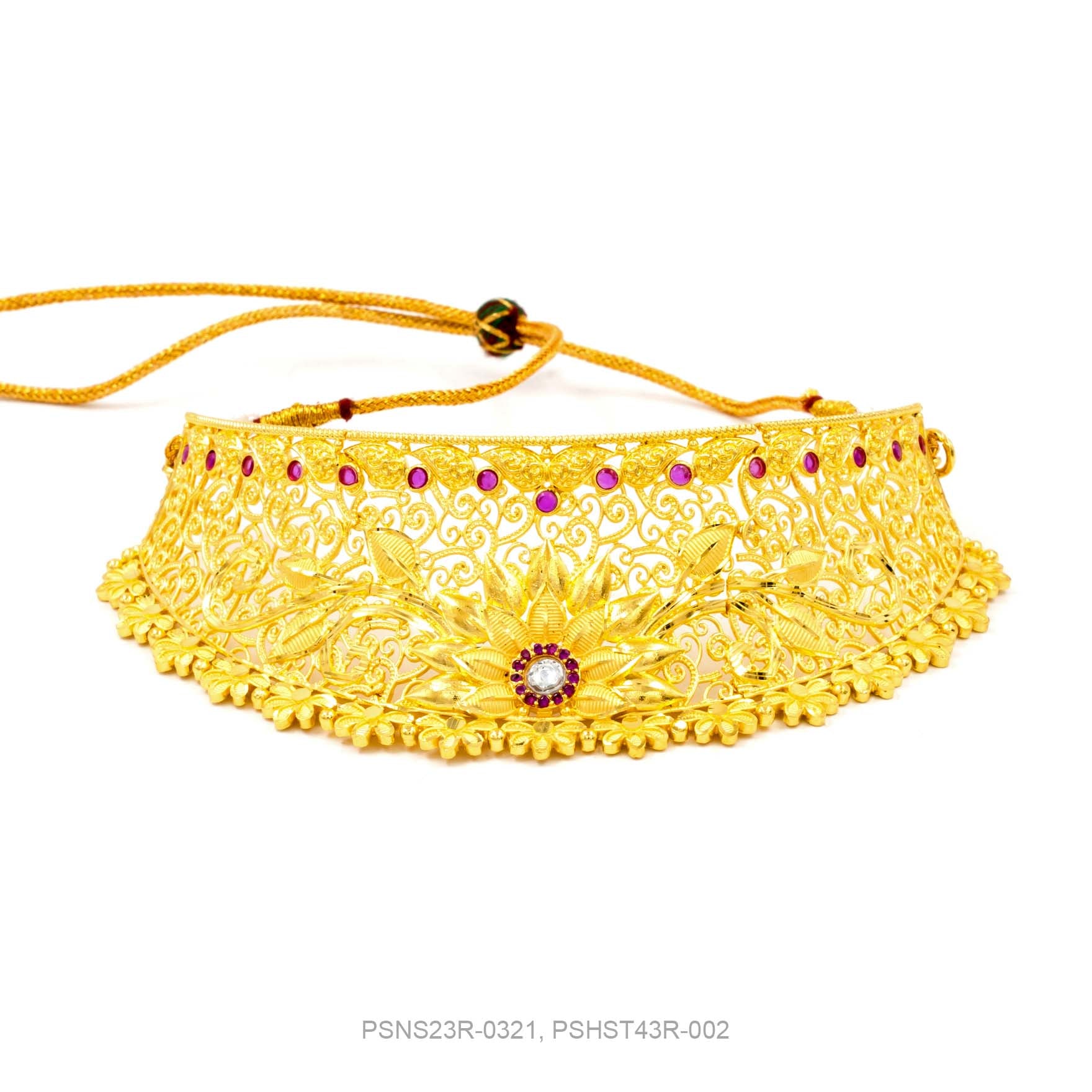STONE NECKLACE LONG WITH GOLDEN STUD PSNS23R-0321,PSHST43R-002