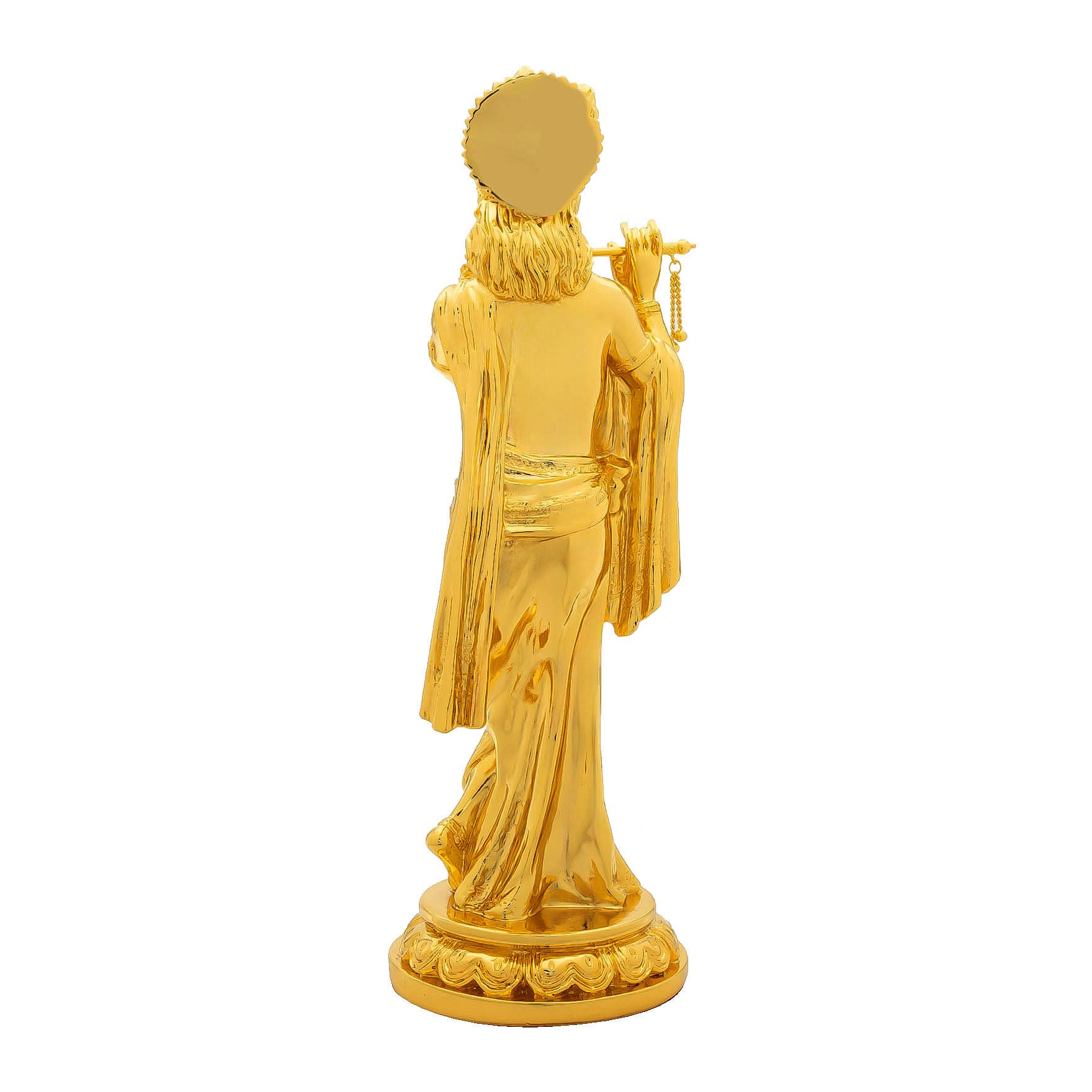 Lord Krishna Idol – Traditional Hindu Deity Sculpture – Krishna (Flute Playing Pose) Mandir Decor – Home & Puja Gift | PIDRGKR17-0051