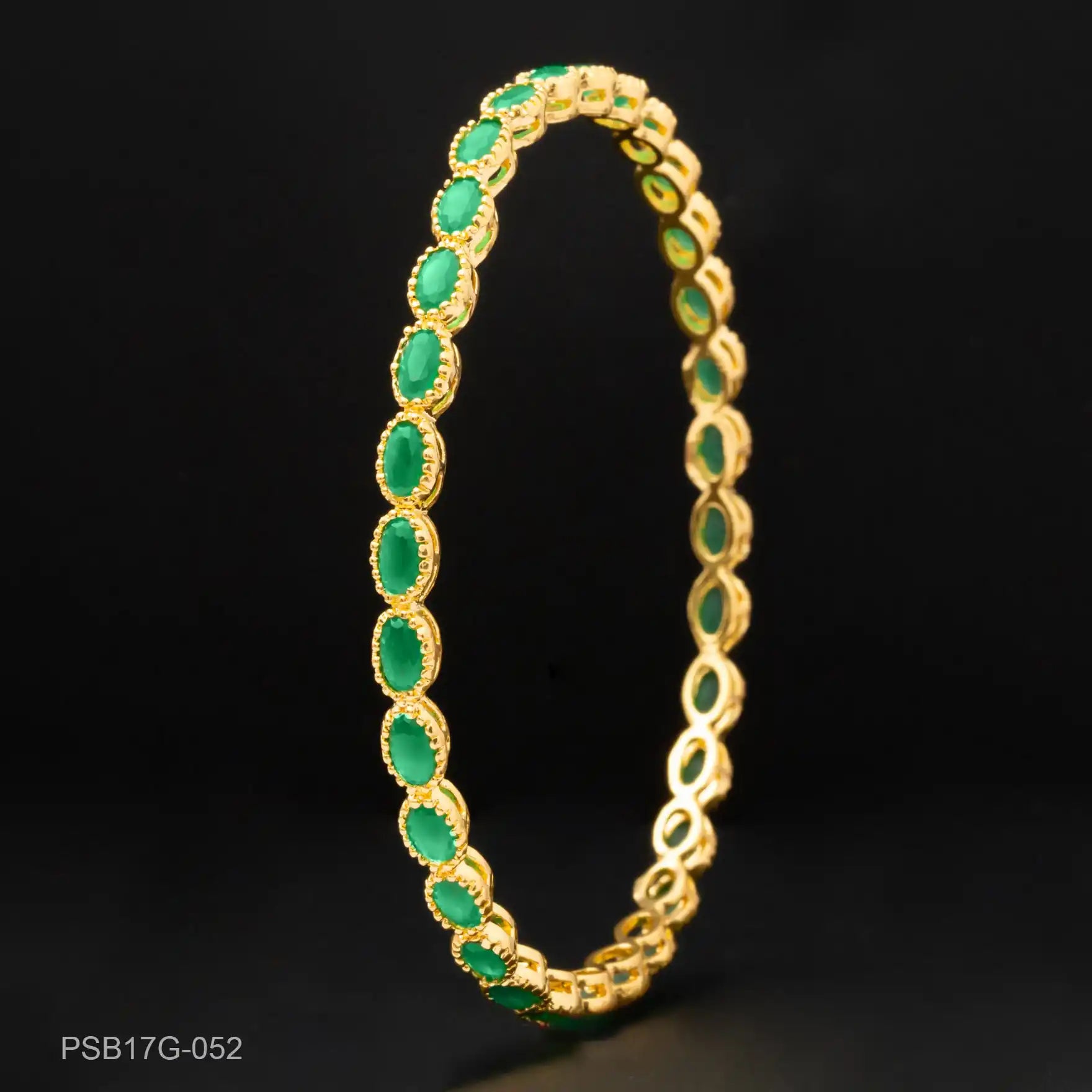 24ct Heavy Gold Layered Stone Bangle PSB17G-052
