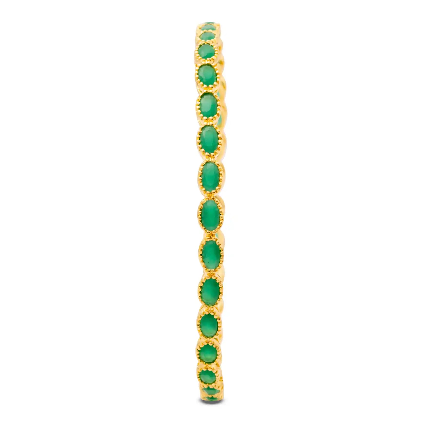 24ct Heavy Gold Layered Stone Bangle PSB17G-052