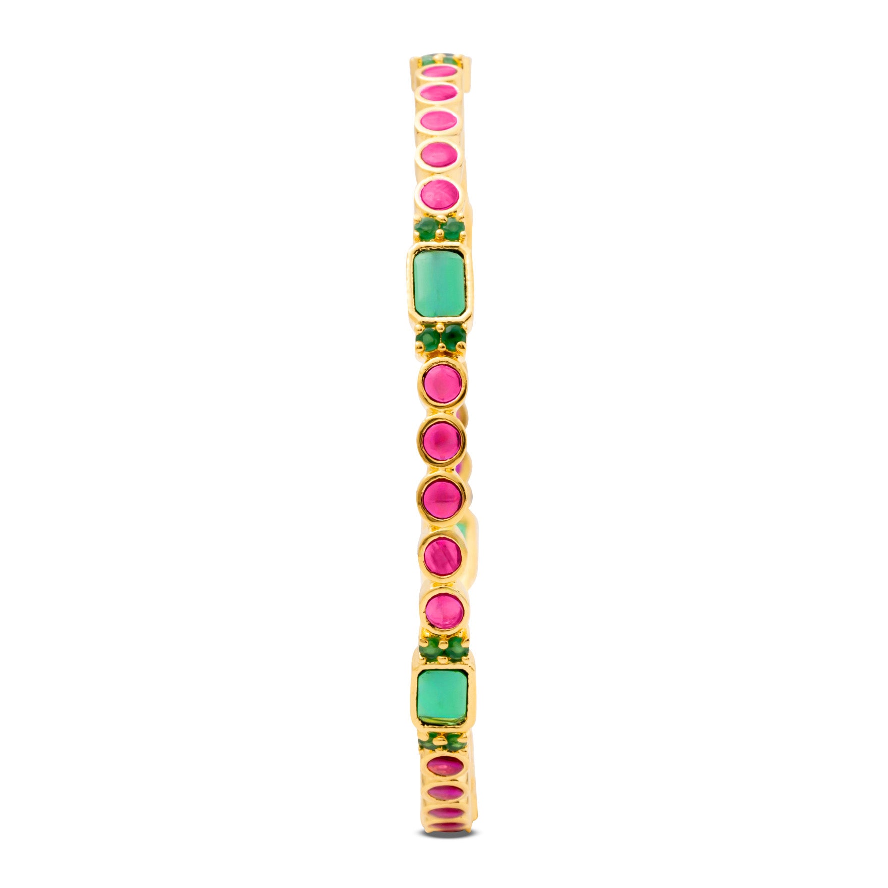 24ct Heavy Gold Layered Stone Bangle PSB14RG-022