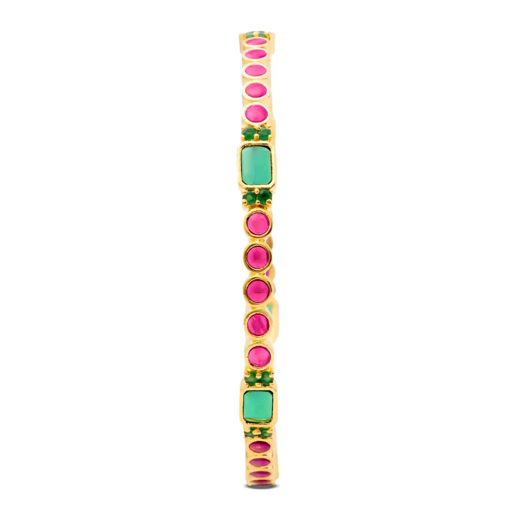 24ct Heavy Gold Layered Stone Bangle PSB14RG-022