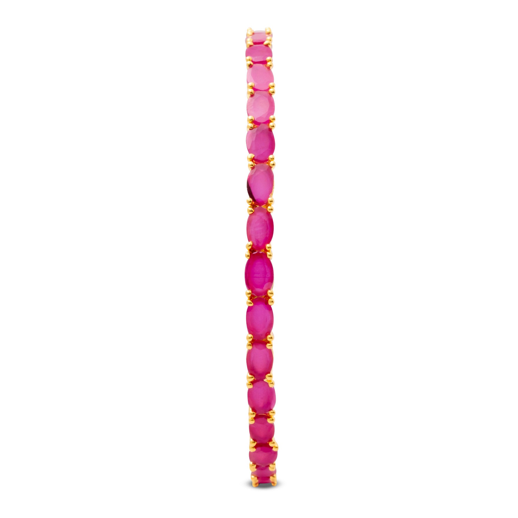 24ct Heavy Gold Layered Stone Bangle PSB28R-032