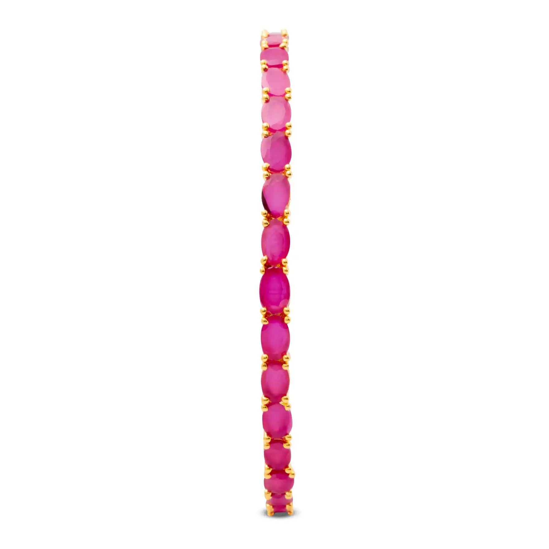 24ct Heavy Gold Layered Stone Bangle PSB28R-032