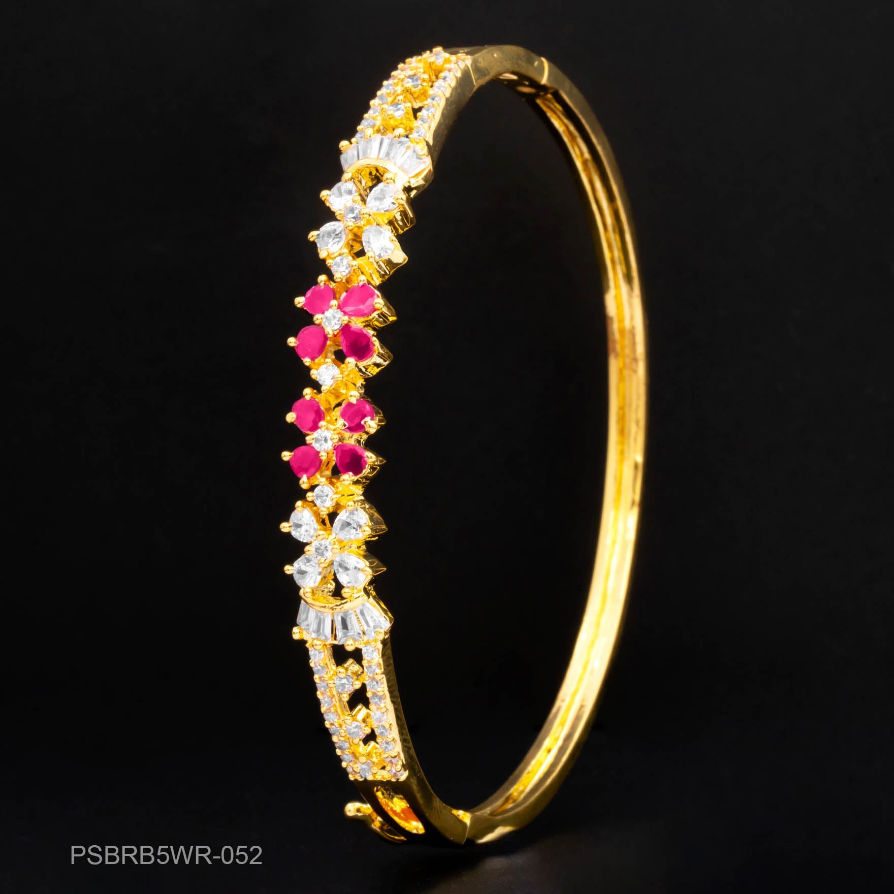 24ct Heavy Gold Layered Stone Bracelet Bangle PSBRB5WR-052