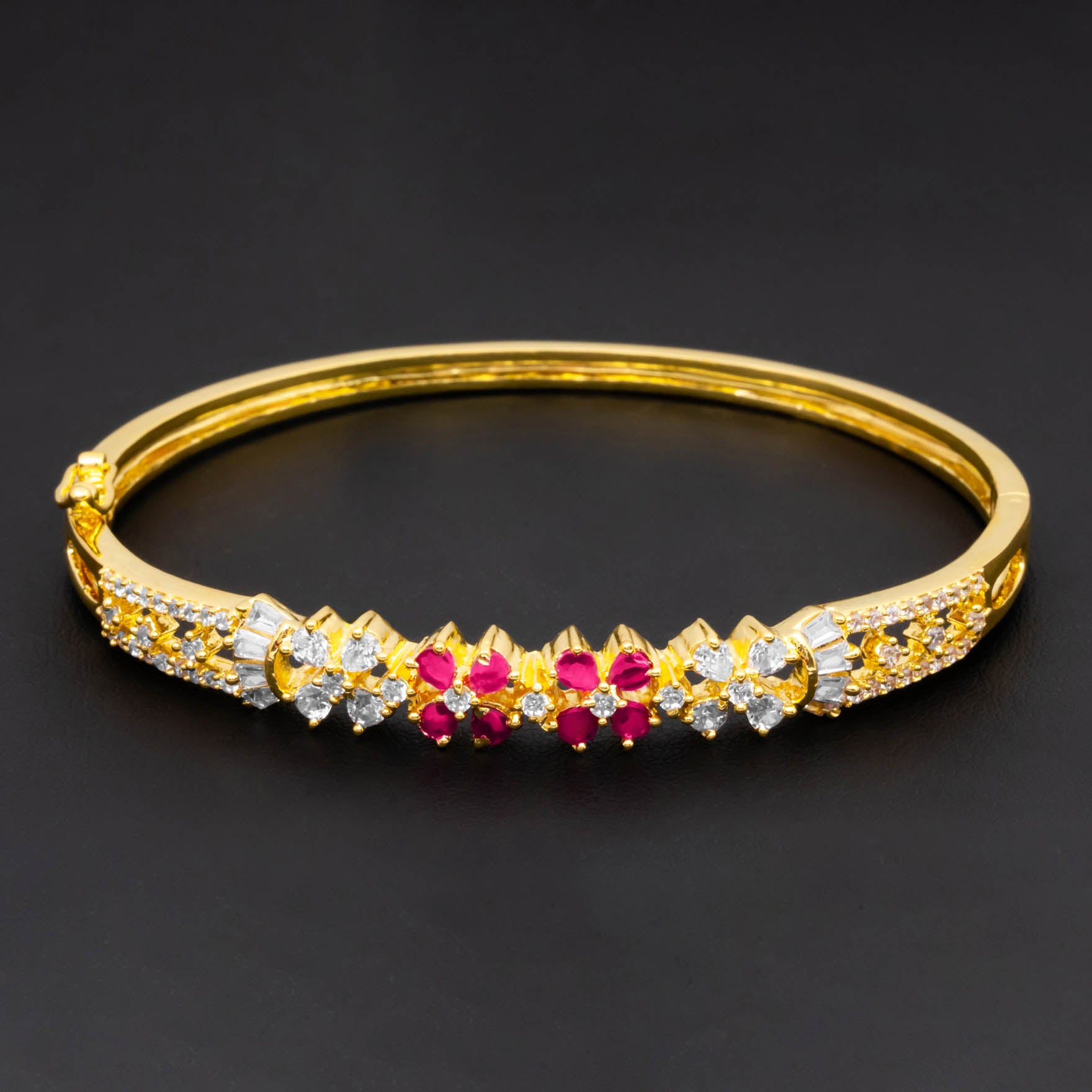24ct Heavy Gold Layered Stone Bracelet Bangle PSBRB5WR-052