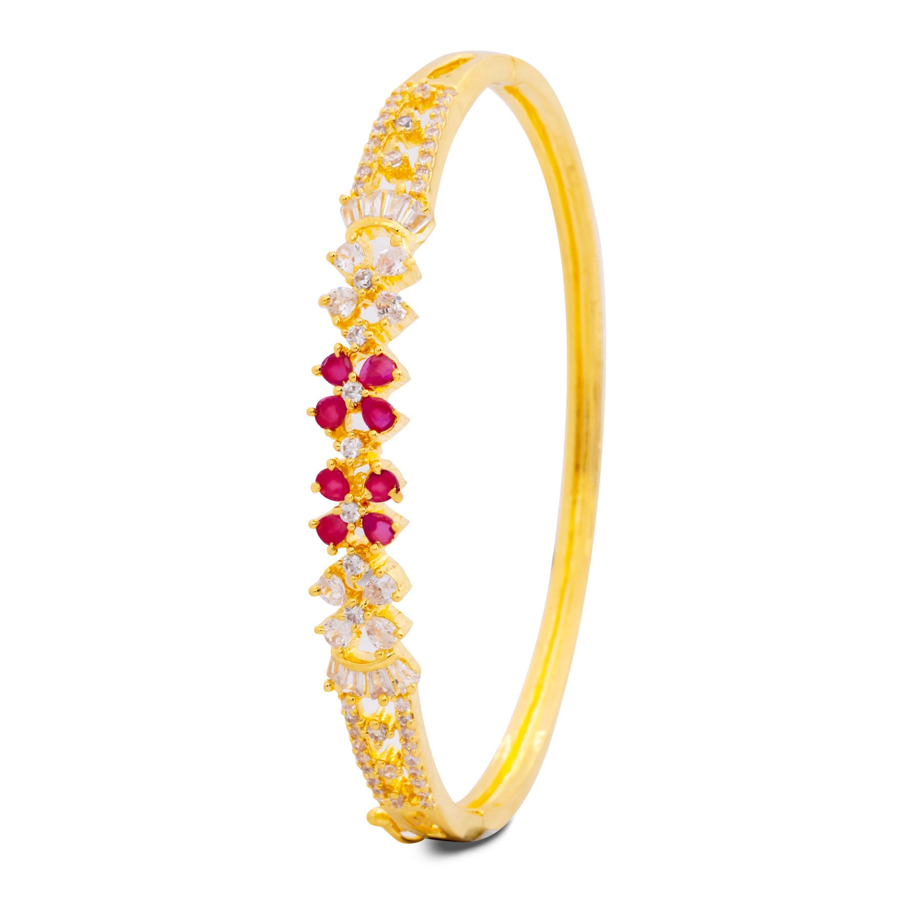 24ct Heavy Gold Layered Stone Bracelet Bangle PSBRB5WR-052