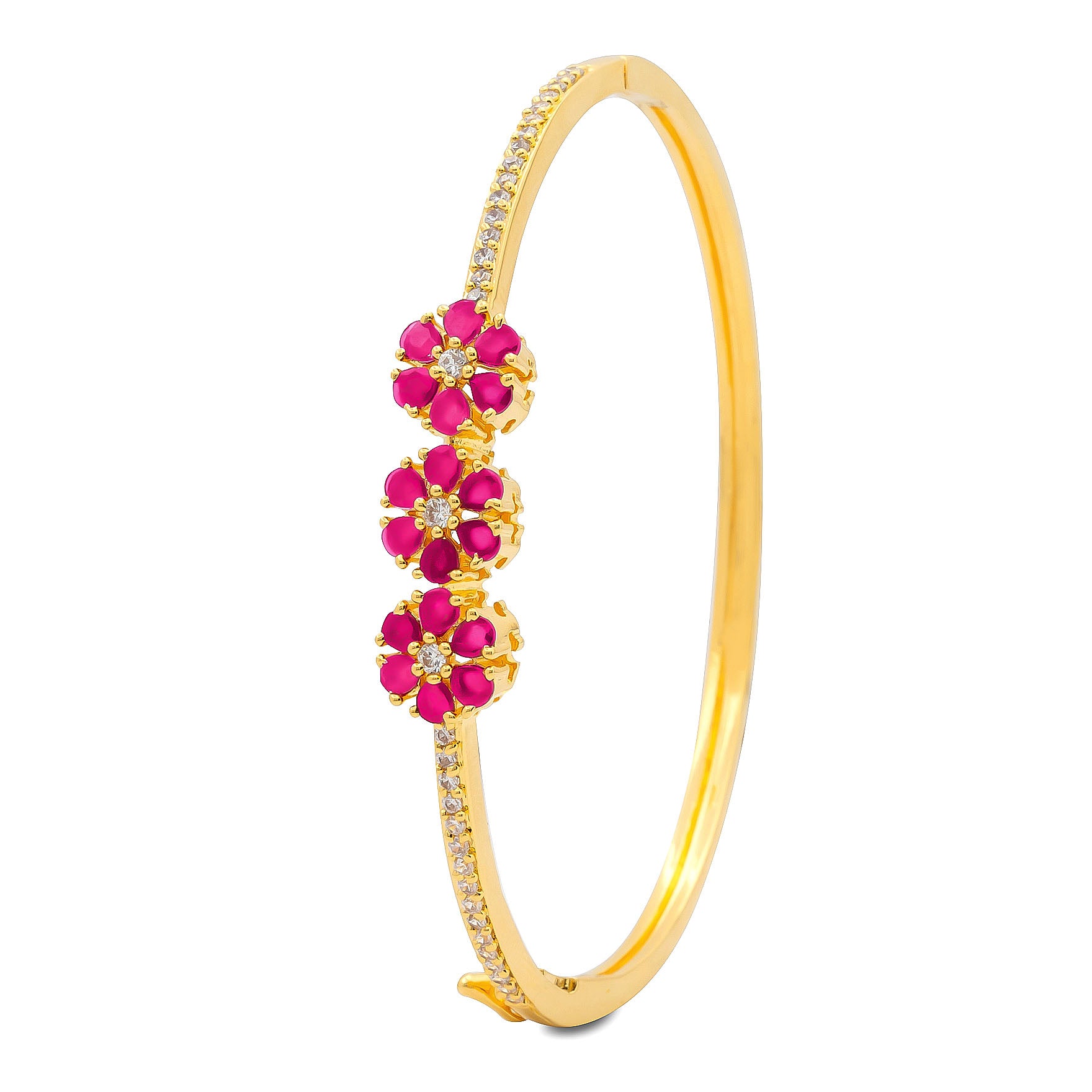 24ct Heavy Gold Layered Stone Bracelet Bangle PSBRB61WR-002