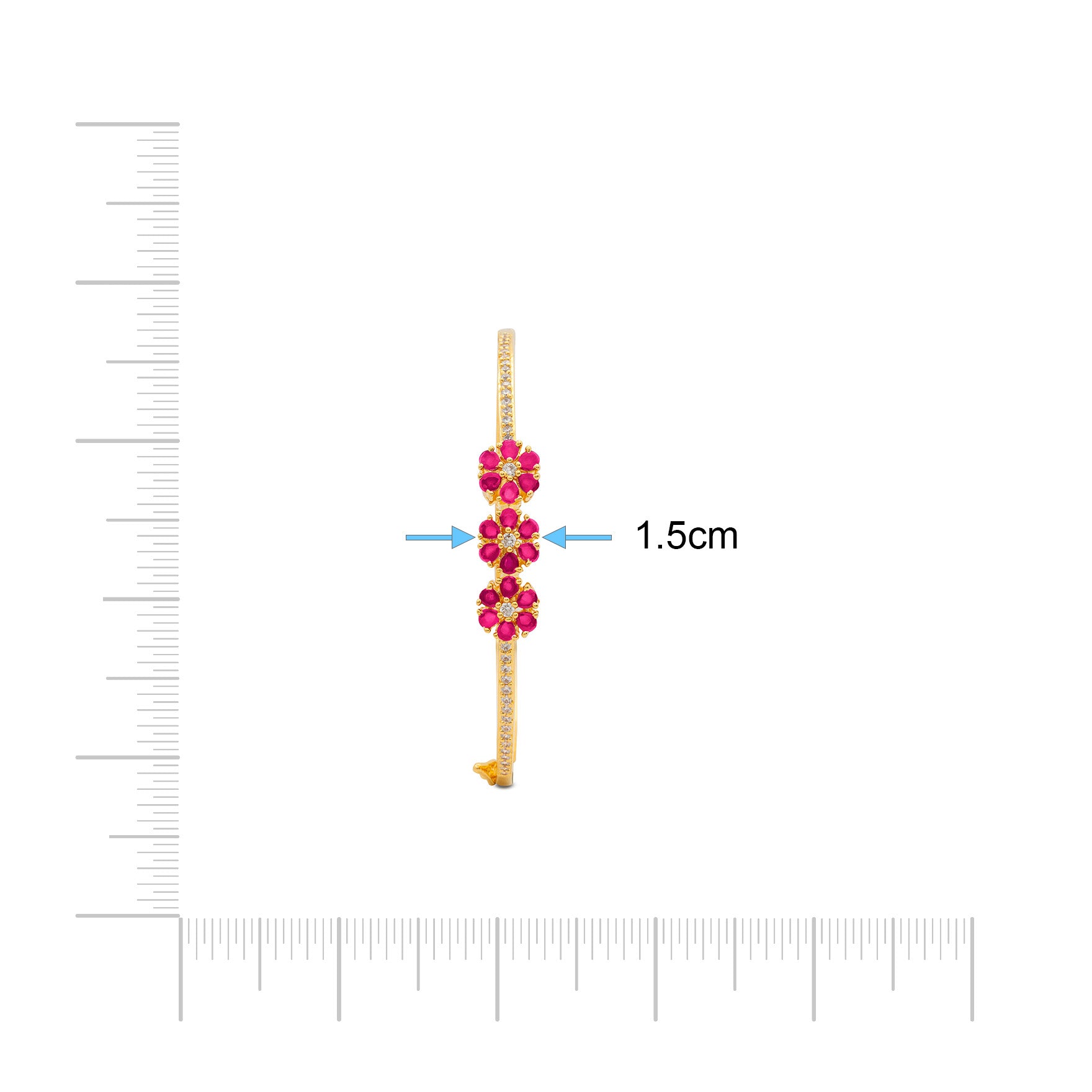 24ct Heavy Gold Layered Stone Bracelet Bangle PSBRB61WR-002