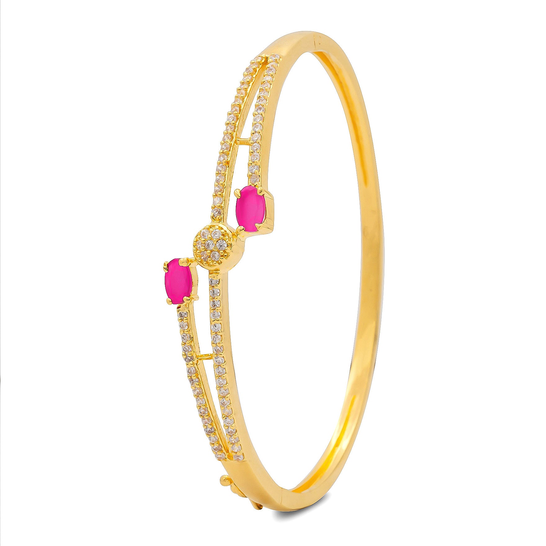 24ct Heavy Gold Layered Stone Bracelet Bangle PSBRB66WR-002
