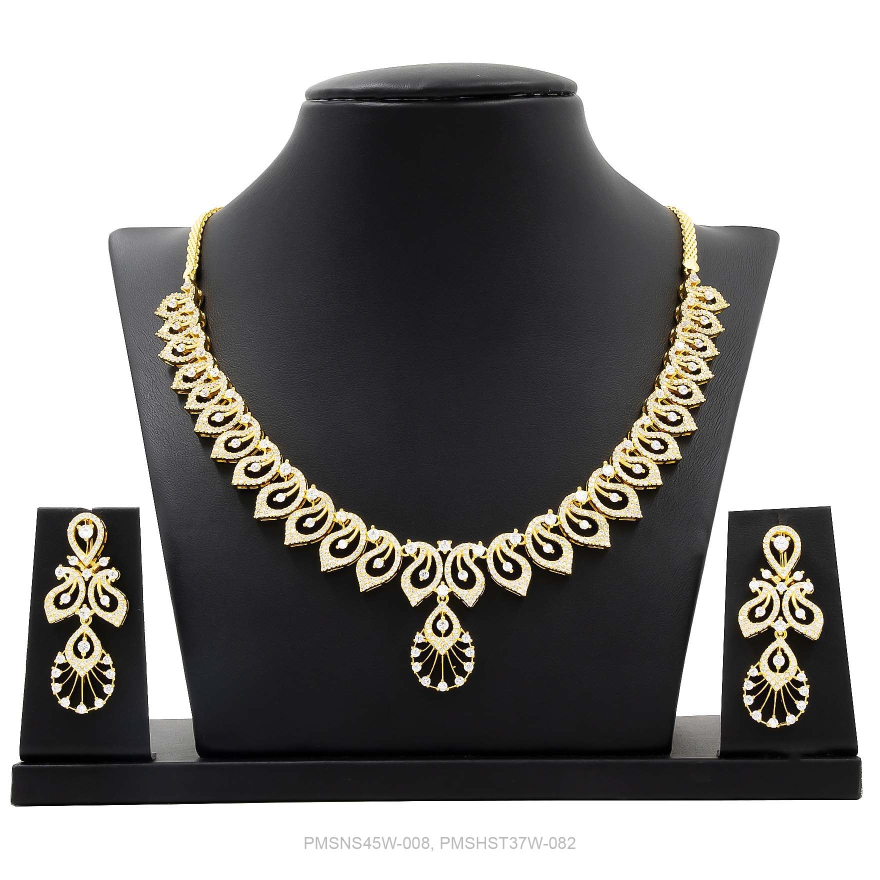 Stone Necklace with Stud PMSNS45W-008, PMSHST37W-082