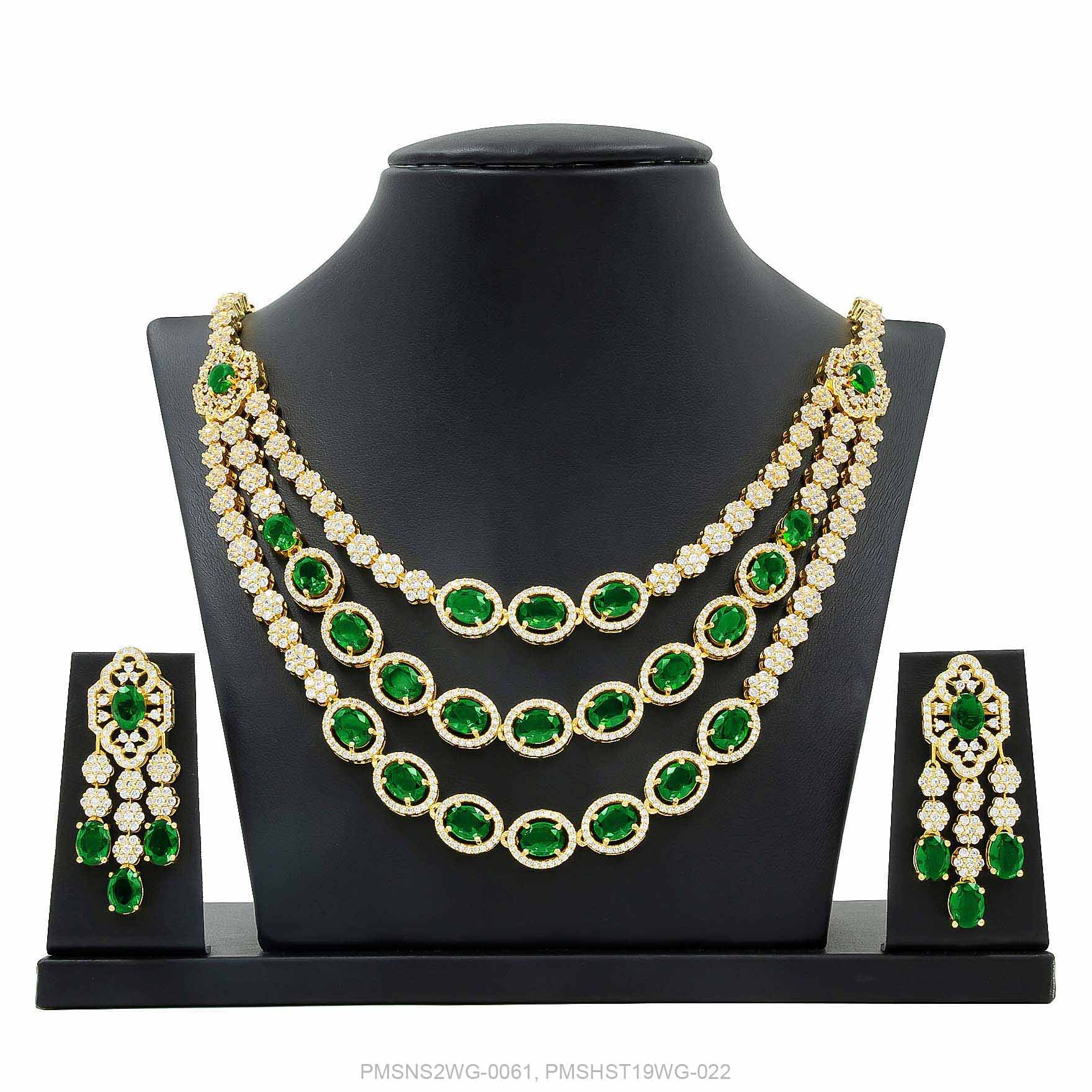 Stone Necklace with Stud PMSNS2WG-0061, PMSHST19WG-022