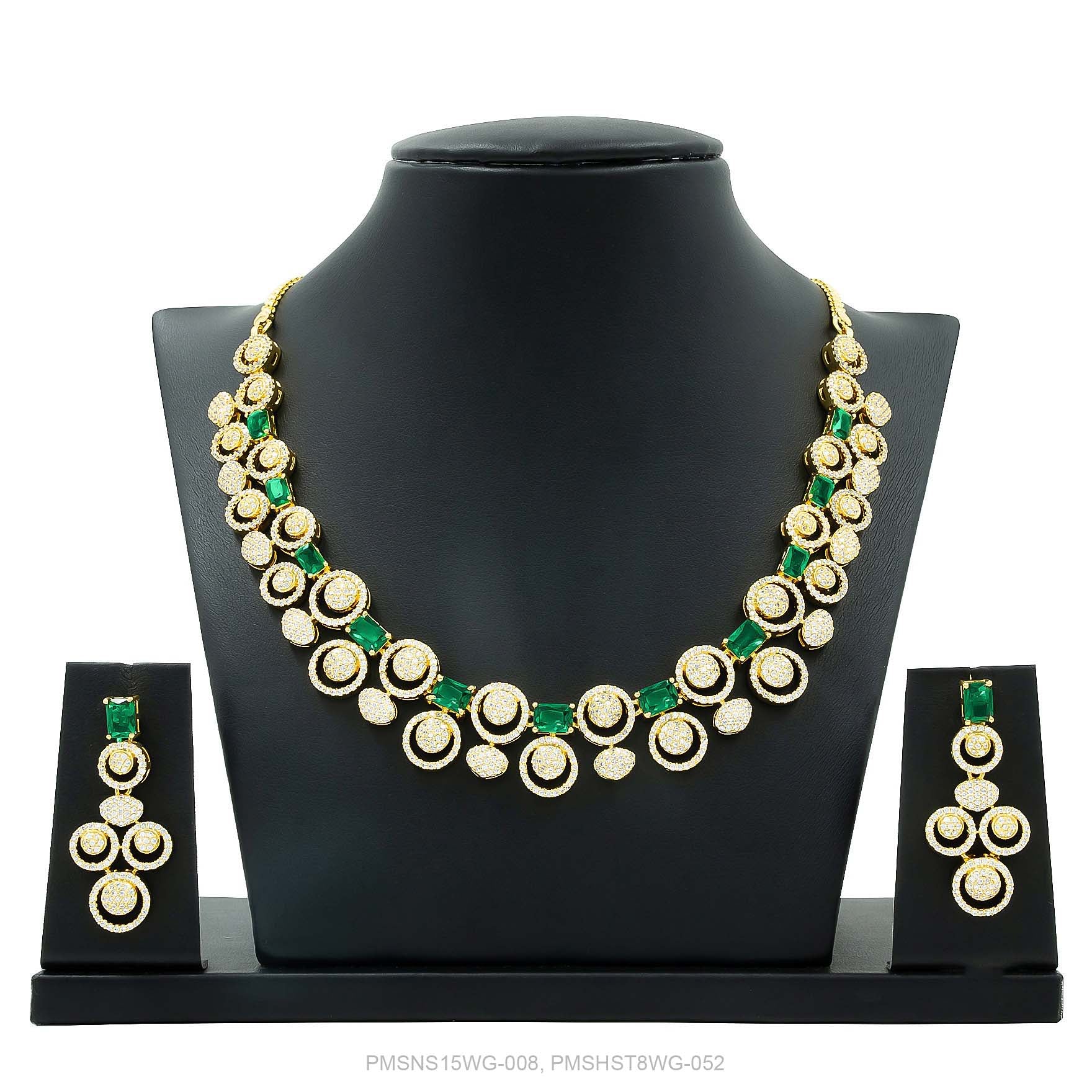 Stone Necklace with Stud PMSNS15WG-008, PMSHST8WG-052