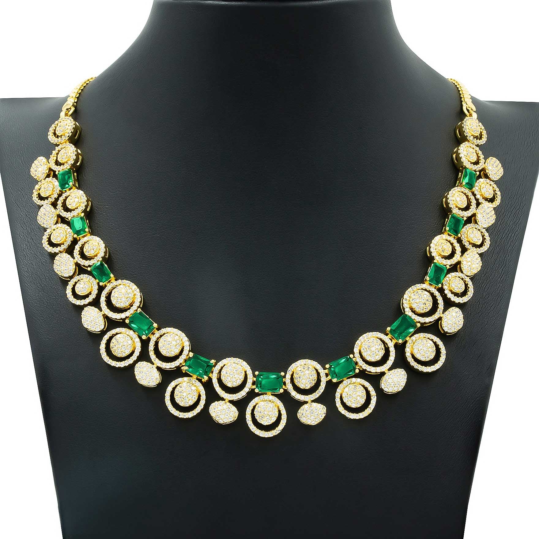Stone Necklace with Stud PMSNS15WG-008, PMSHST8WG-052
