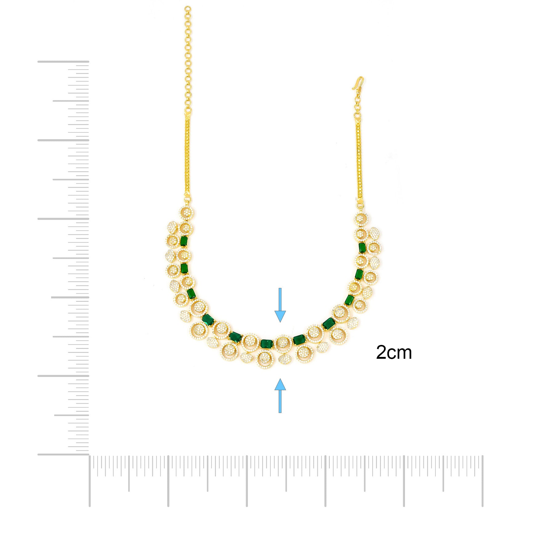 Stone Necklace with Stud PMSNS15WG-008, PMSHST8WG-052