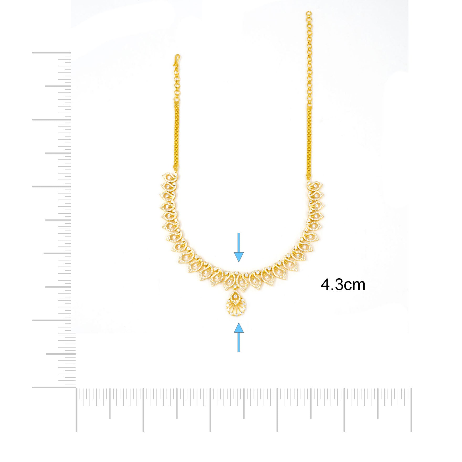 Stone Necklace with Stud PMSNS45W-008, PMSHST37W-082