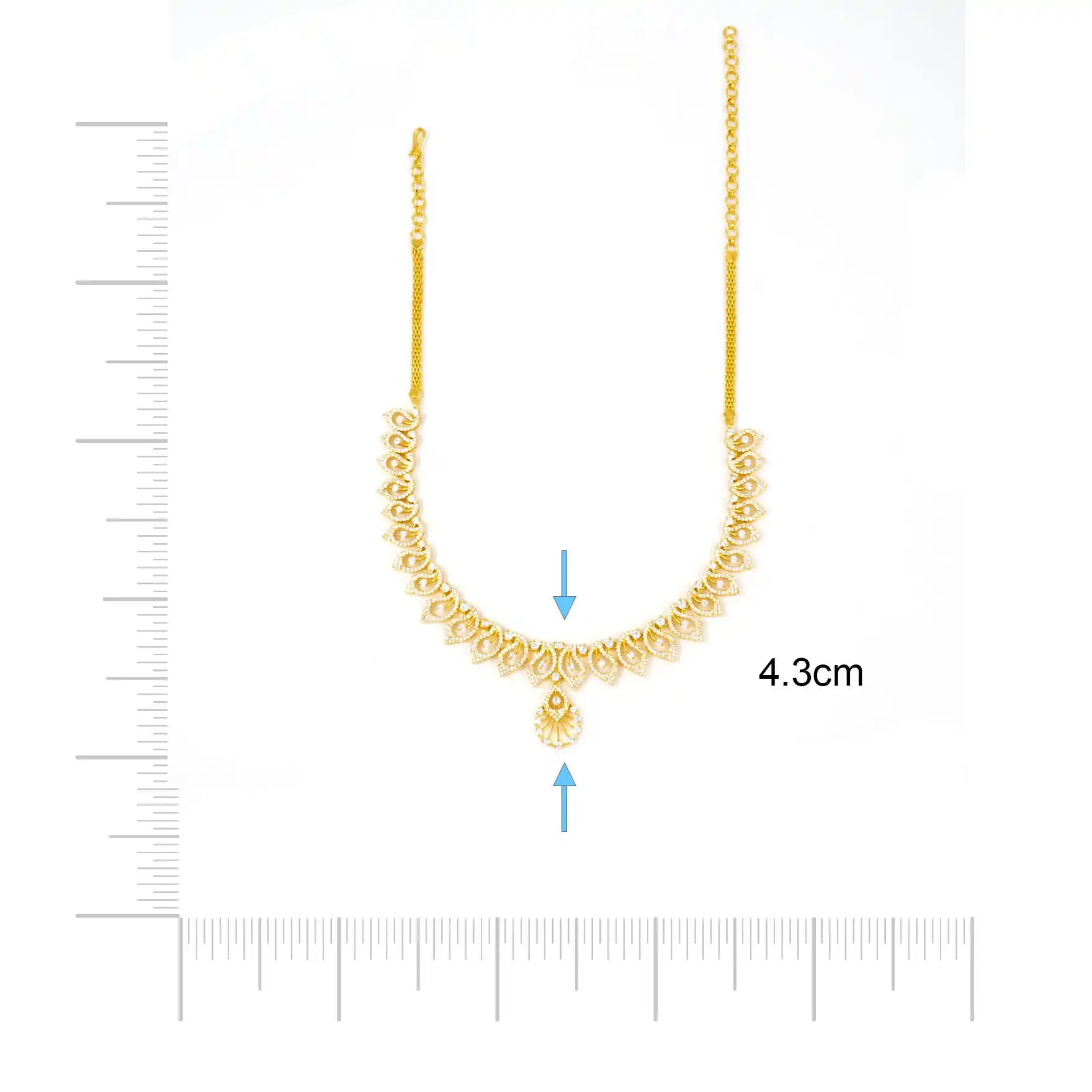 Stone Necklace with Stud PMSNS45W-008, PMSHST37W-082