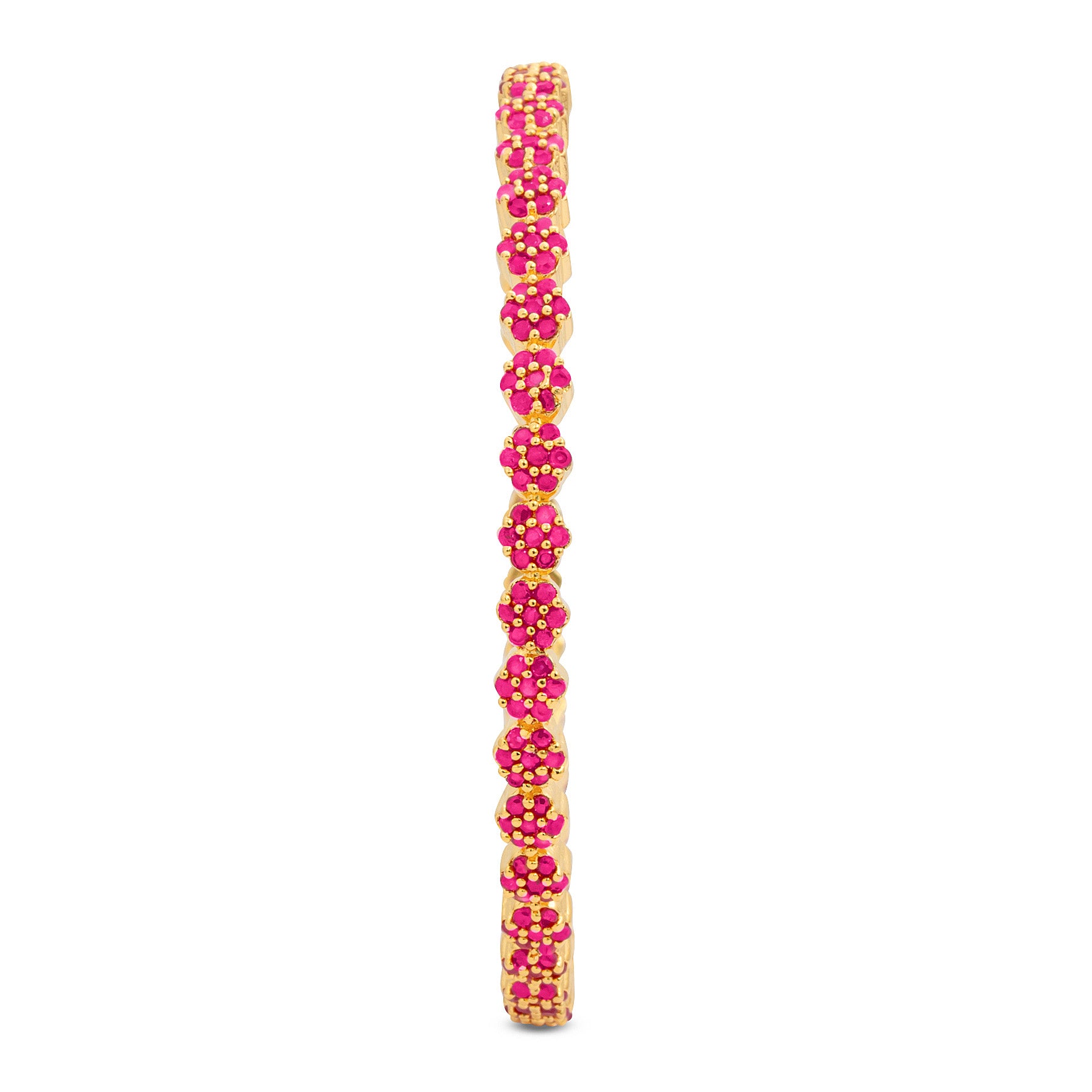 24ct Heavy Gold Layered Stone Bangle PSB16R-052