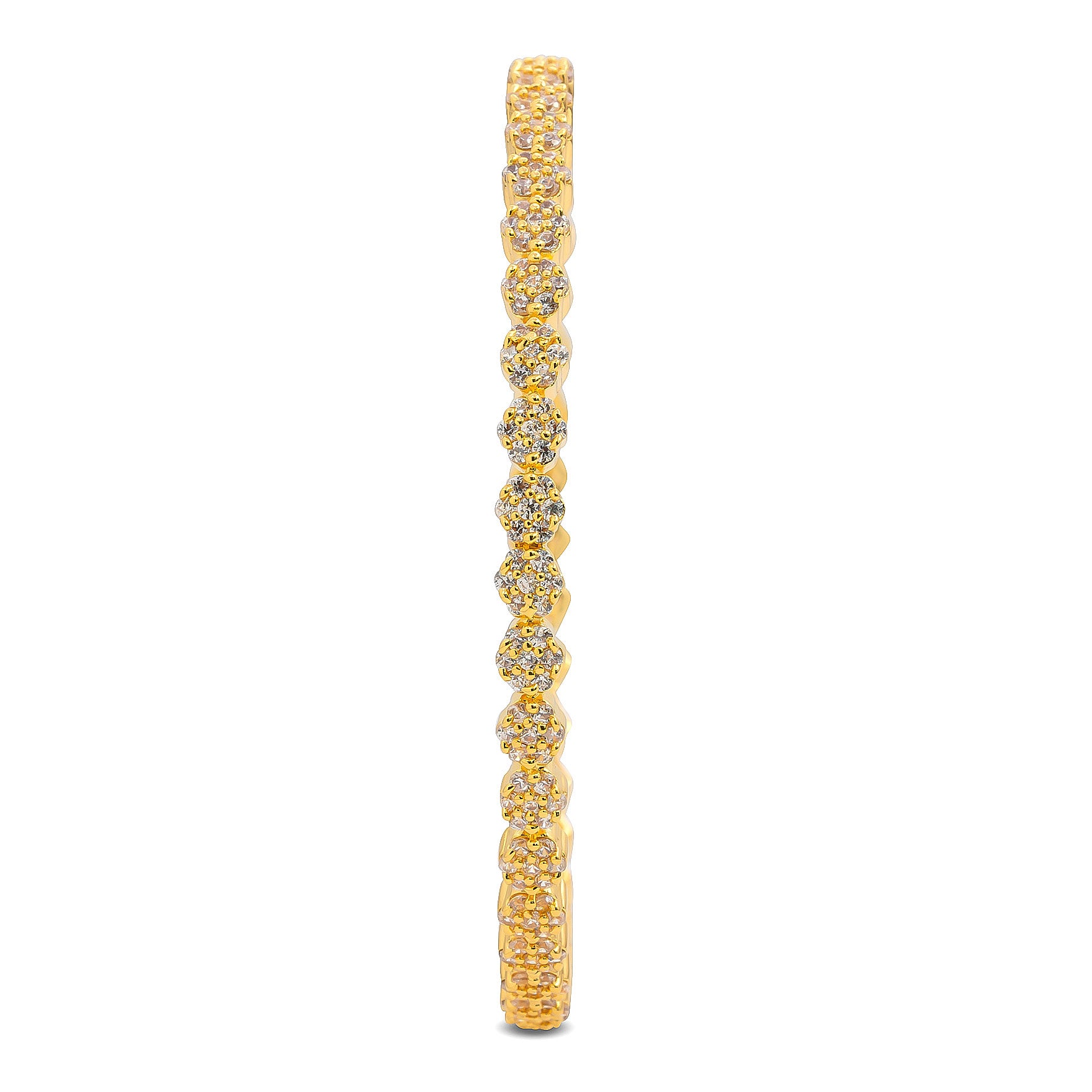 24ct Heavy Gold Layered Stone Bangle PSB16W-052