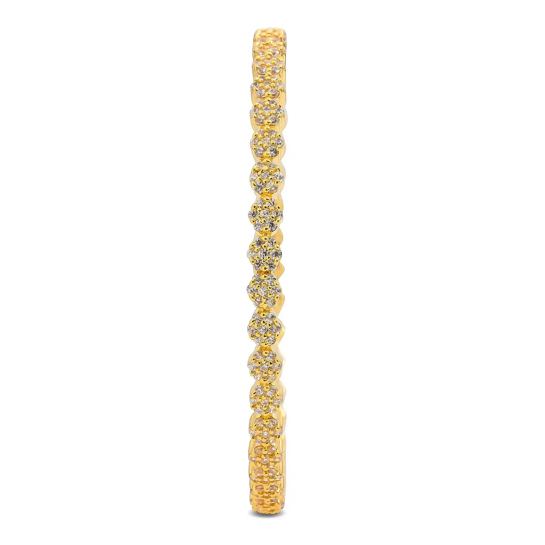 24ct Heavy Gold Layered Stone Bangle PSB16W-052
