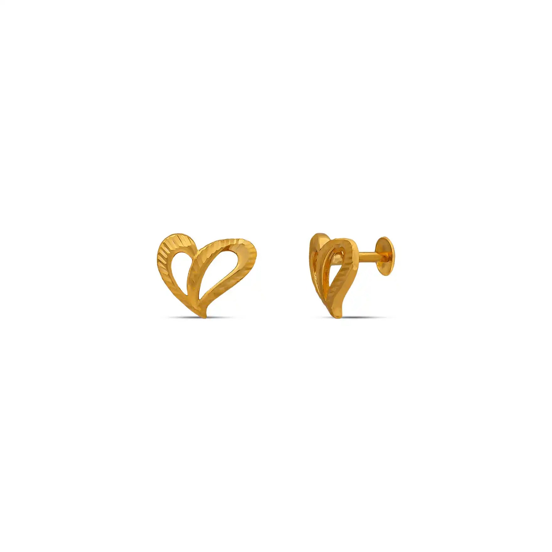 Elegant Gold Layered Heart Earring