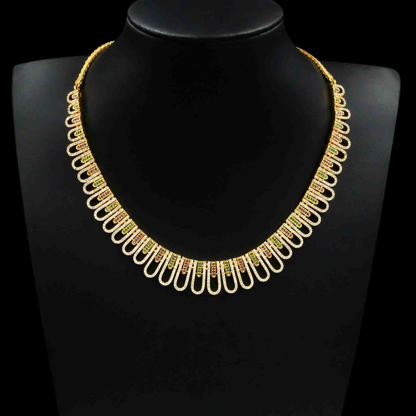 Stone Necklace with Stud PMSNS26WRG-008,PMSHST18WRG-002