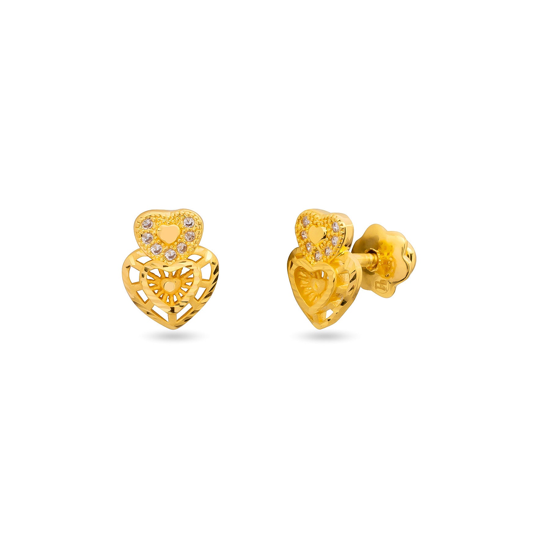 24k Gold Plated Stone Earrings Online | Parakkat Jewels