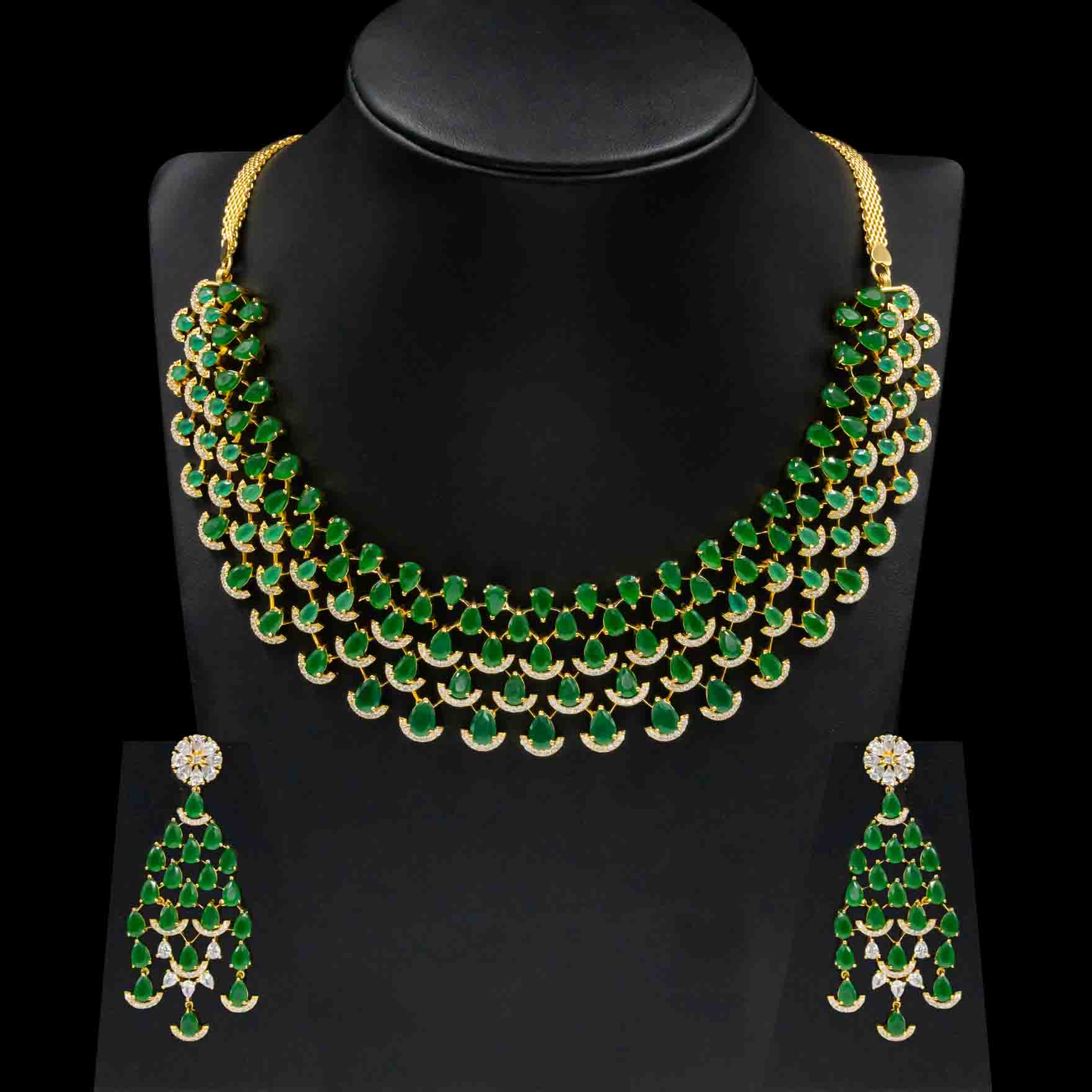 Stone Necklace with stud PMSNS7WG-0041, PMSHST11WG-053