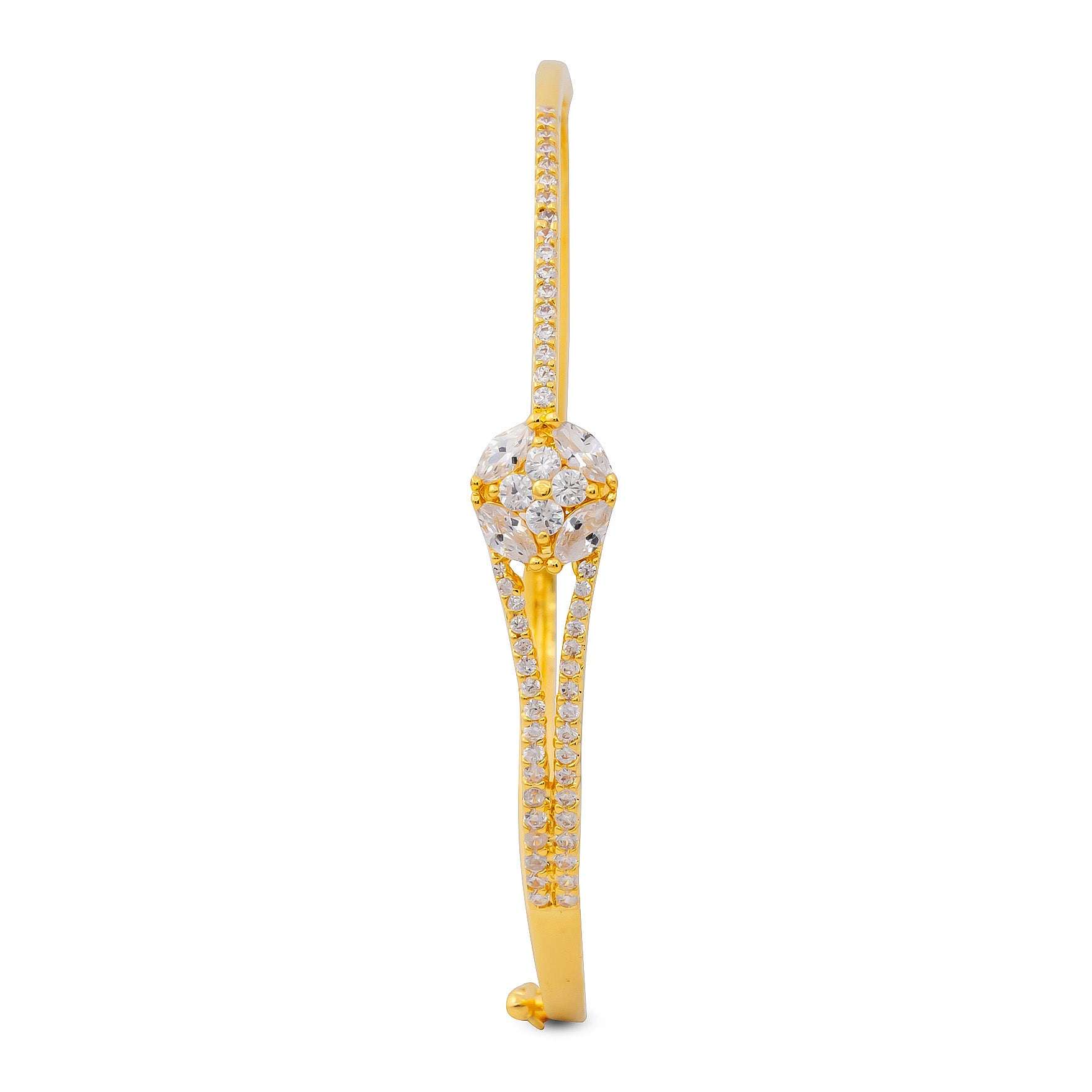 24ct Heavy Gold Layered Stone Bangle PSBRB57W-002