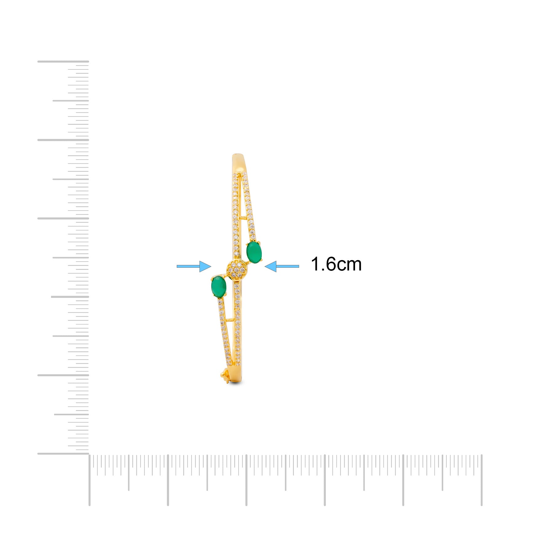 24ct Heavy Gold Layered Stone Bangle PSBRB66WG-002
