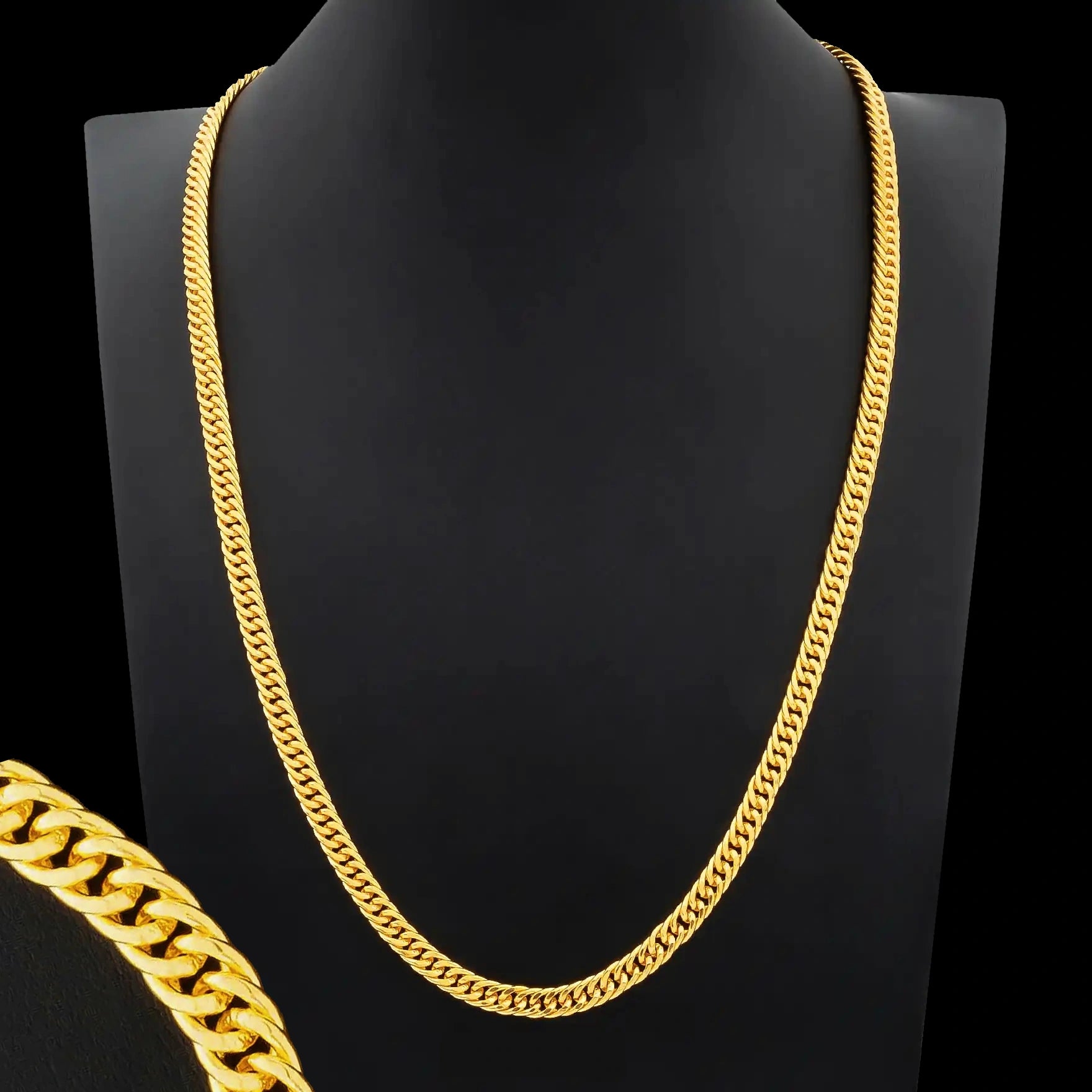 Curb Flat Broad Chain Gold Layered