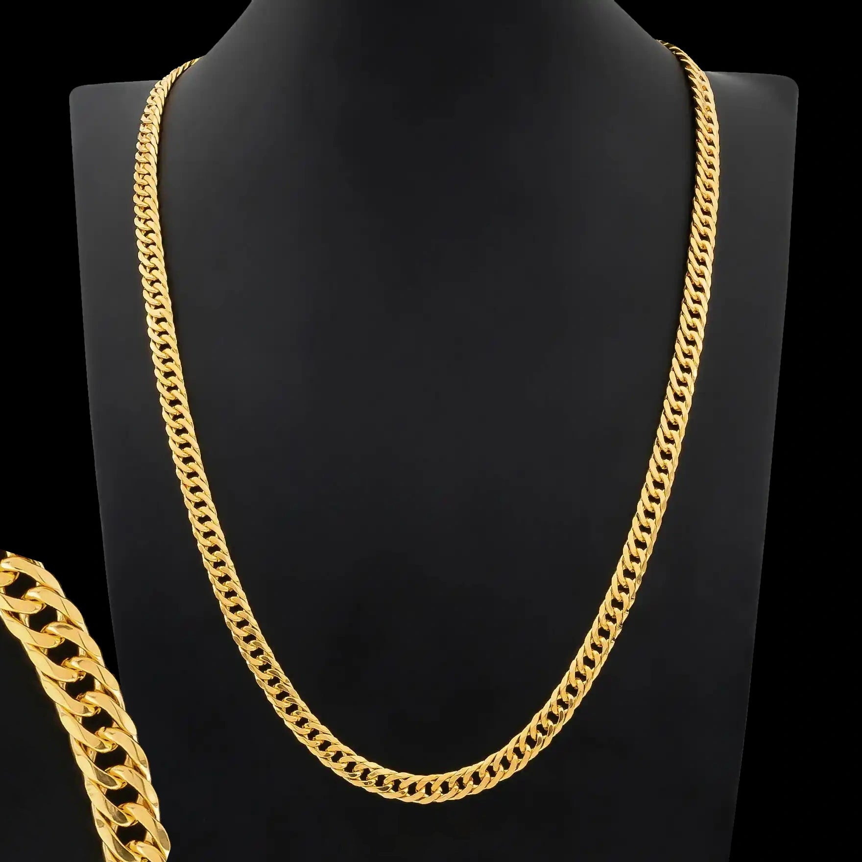 Curb Flat Bold Chain Gold Layered
