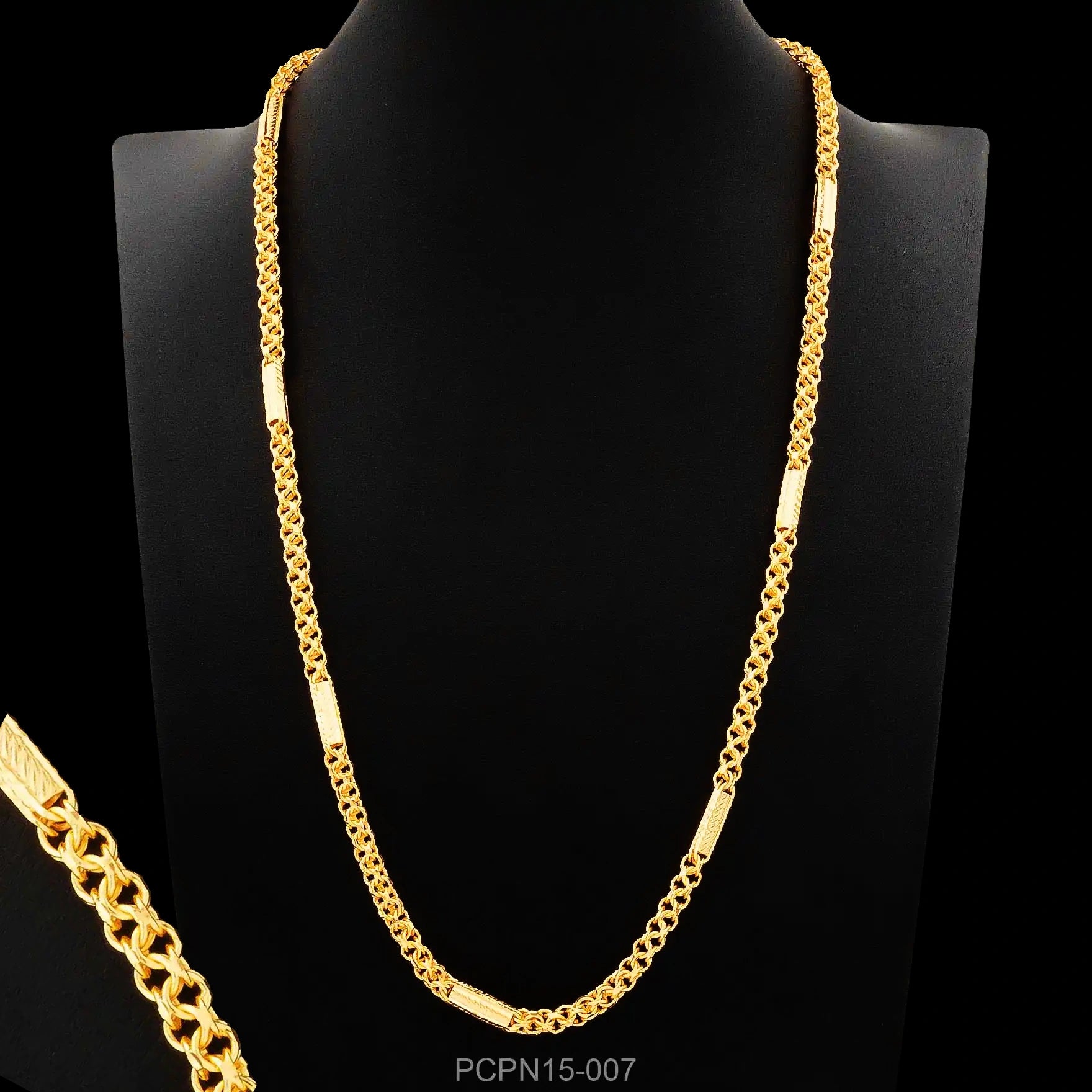 Bar Plate Box Chain Nadan Gold Layered