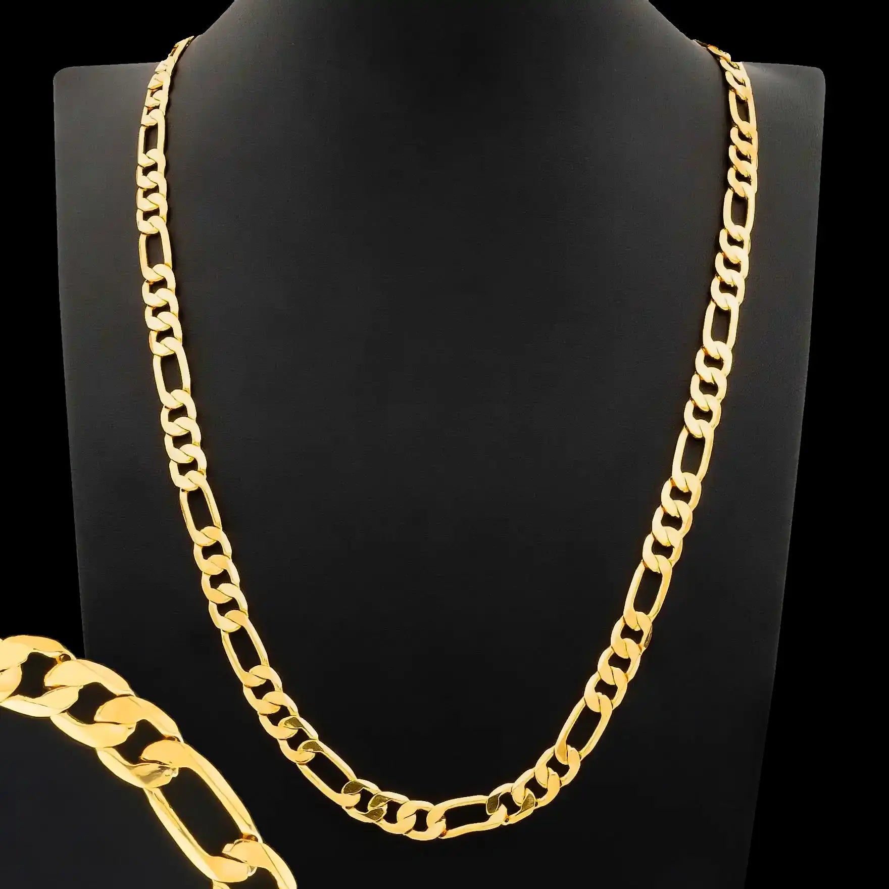 Figaro Flat Broad Chain Gold Layered