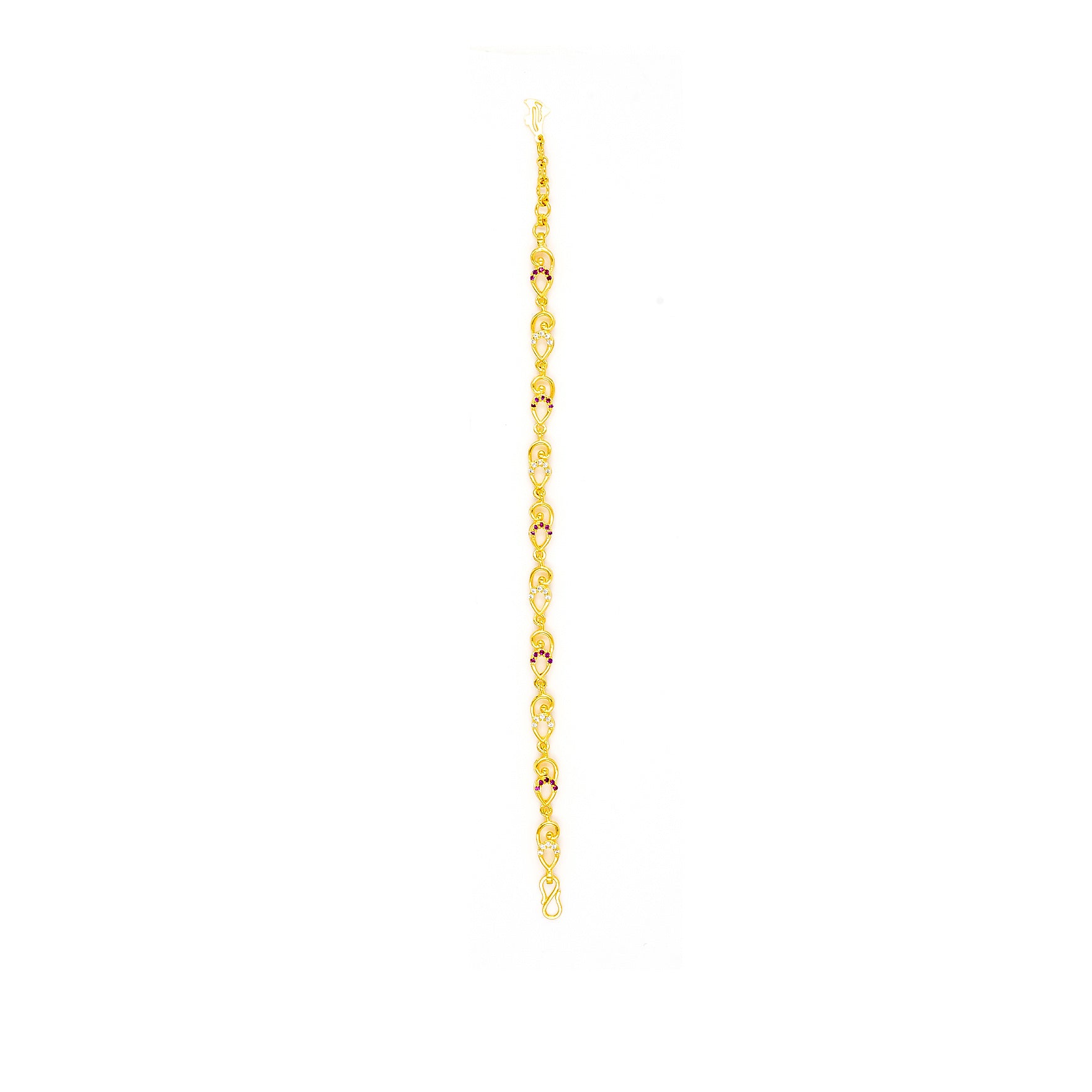 24ct Heavy Gold Layered Stone Bracelet PSBR44WR-022
