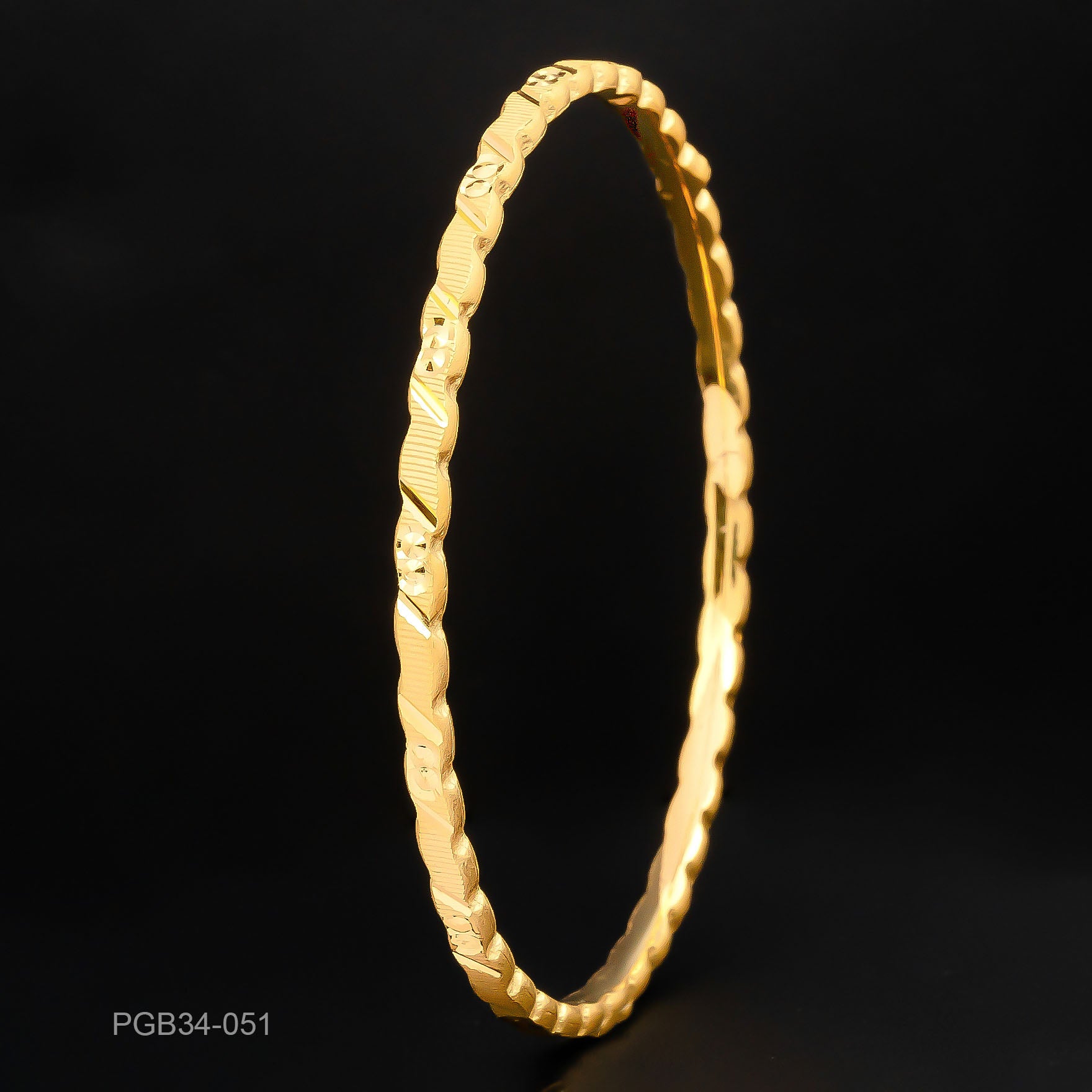 4CT HEAVY Gold Layered BOHO STYLE BANGLE PGB34-051