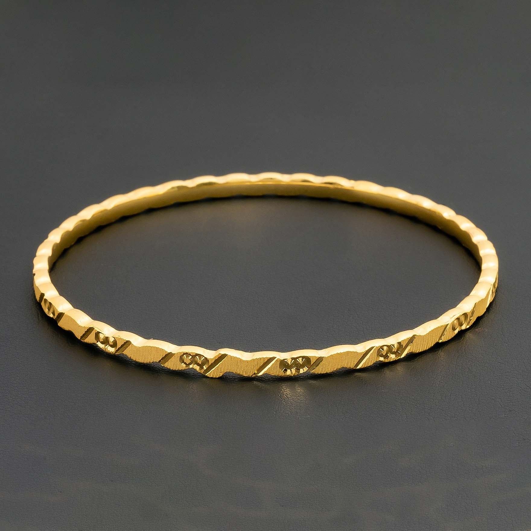4CT HEAVY Gold Layered BOHO STYLE BANGLE PGB34-051